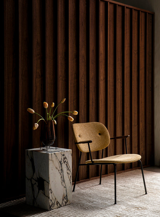 Black CO Armchair with Dark Oak Backrest