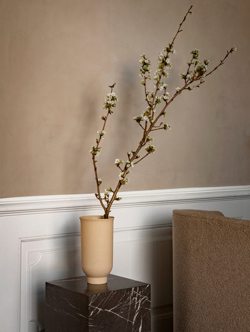 PLINTH CUBIC Side Table Brown Marble