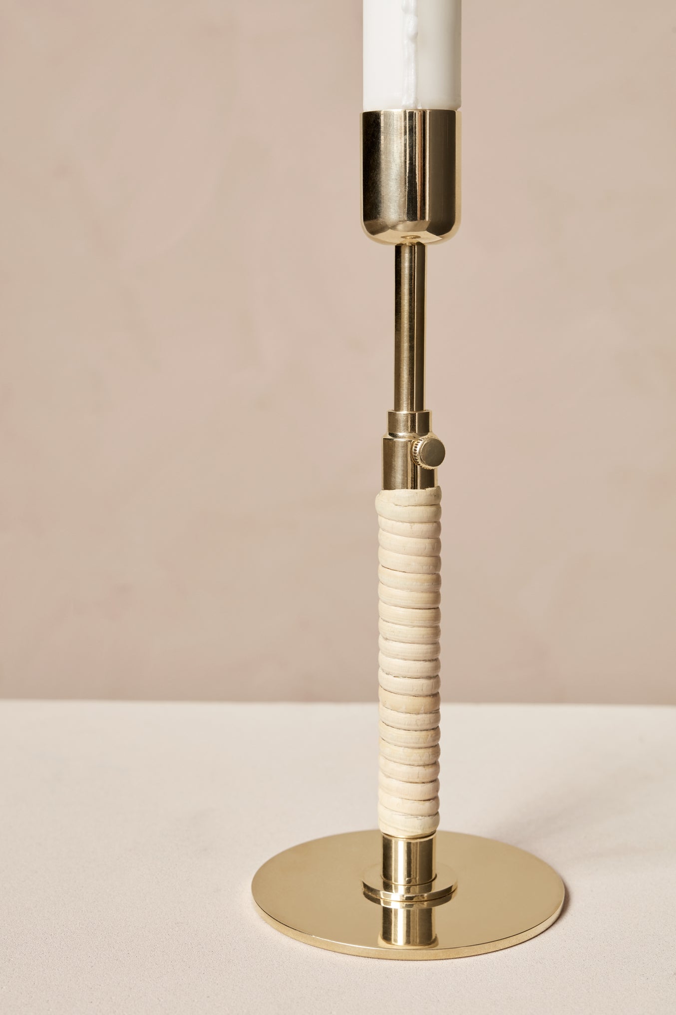 DUCA polished brass candlestick