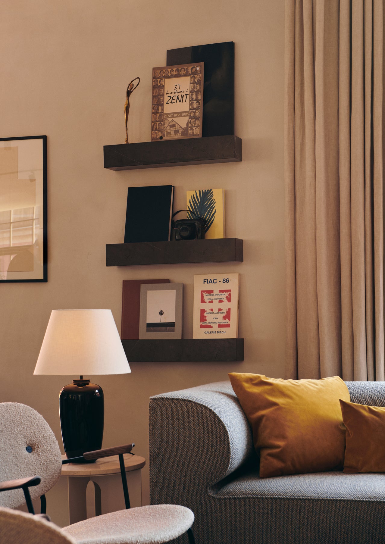 Black CO Armchair with Dark Oak Backrest