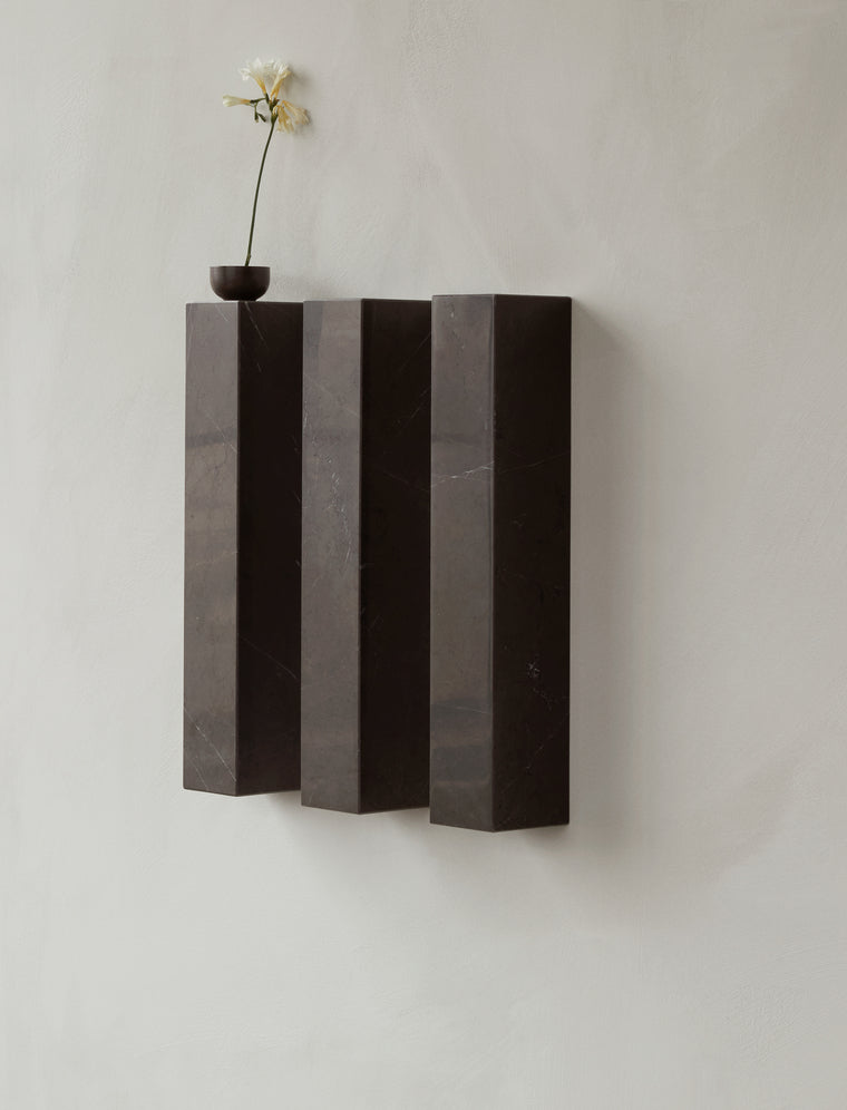 PLINTH Hanging Shelf Brown Marble