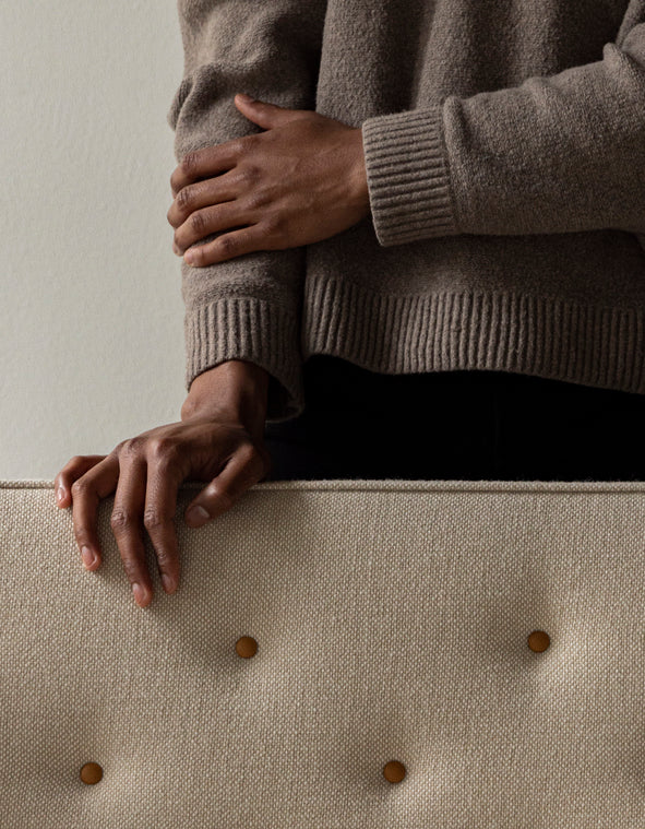 3-seater Sofa RADIOHUS beige with oak base