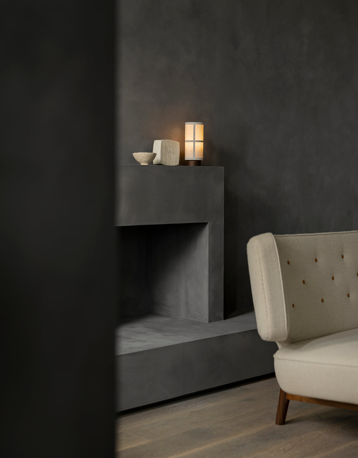 3-seater Sofa RADIOHUS beige with oak base