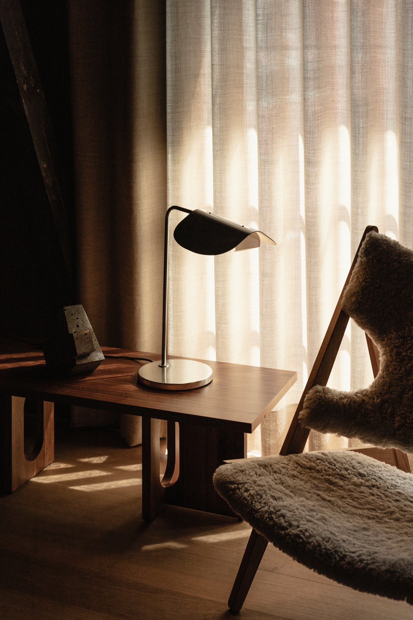 WING Table Lamp Polished Aluminum