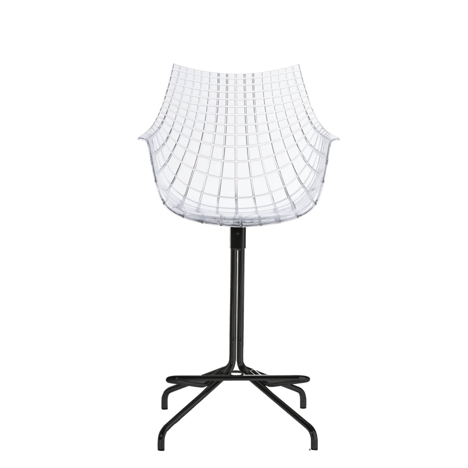 Hocker MERIDIANA transparant met zwarte basis