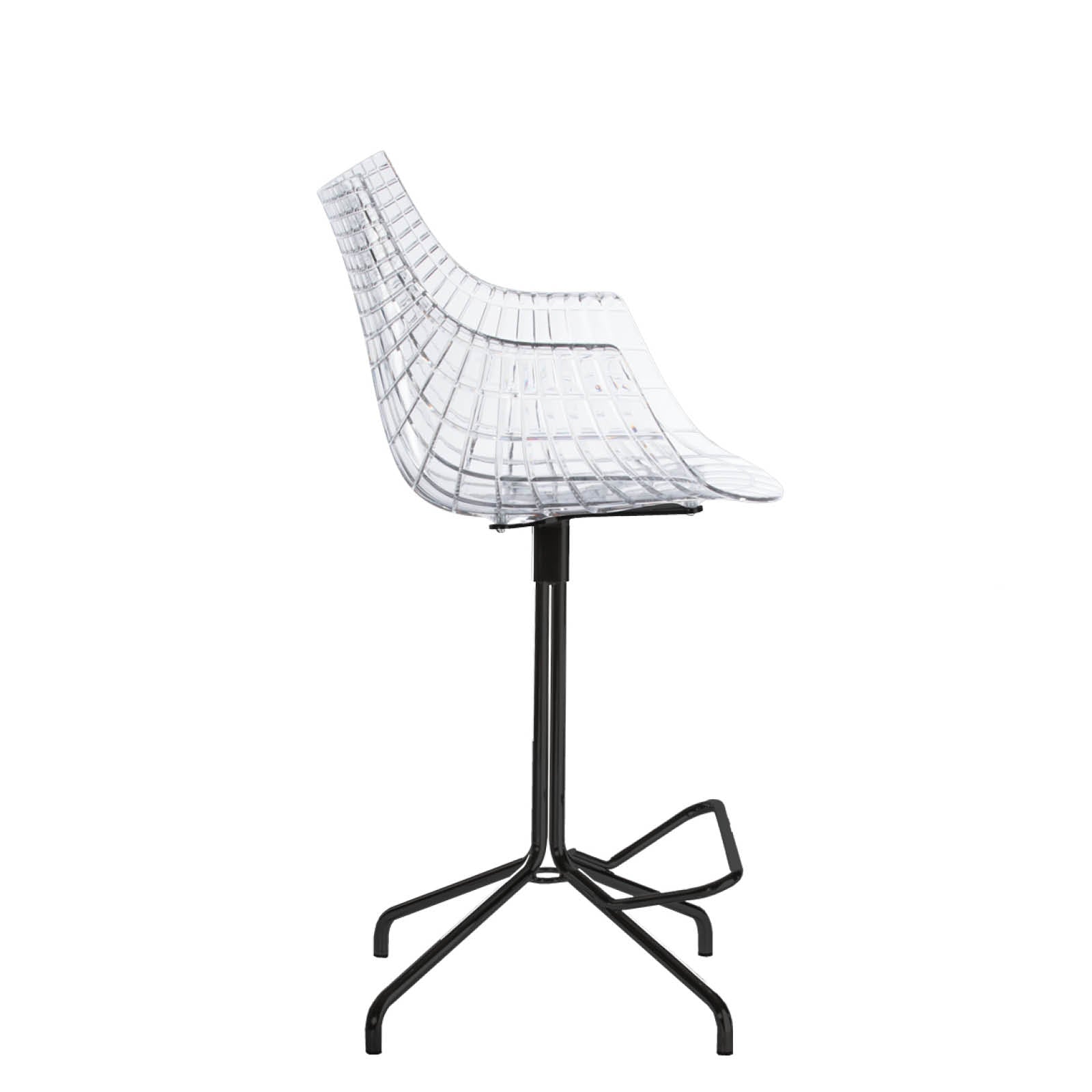 Hocker MERIDIANA transparant met zwarte basis