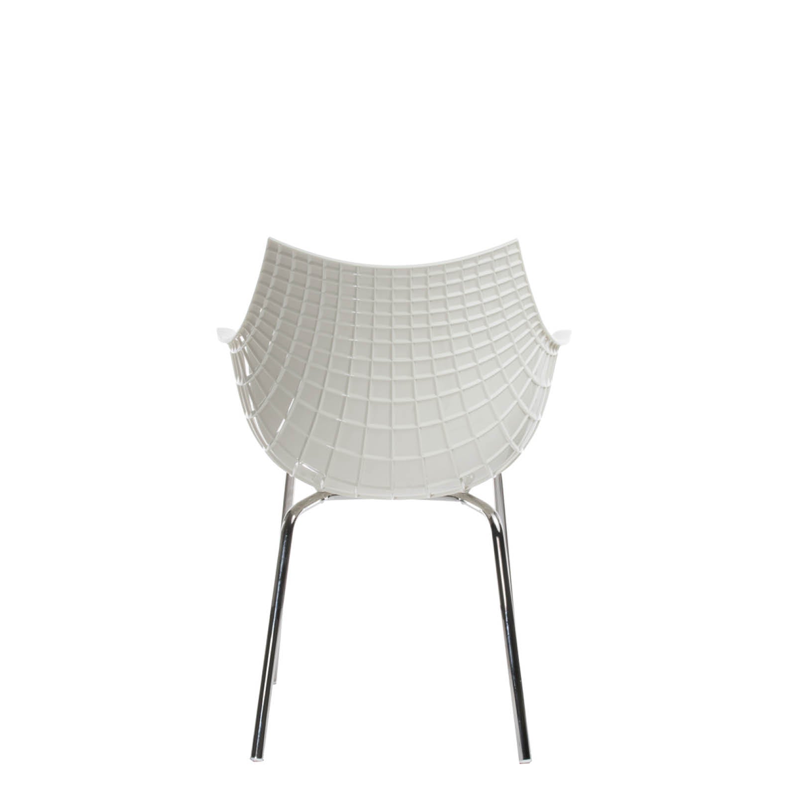 Stoel MERIDIANA wit met chroom basis