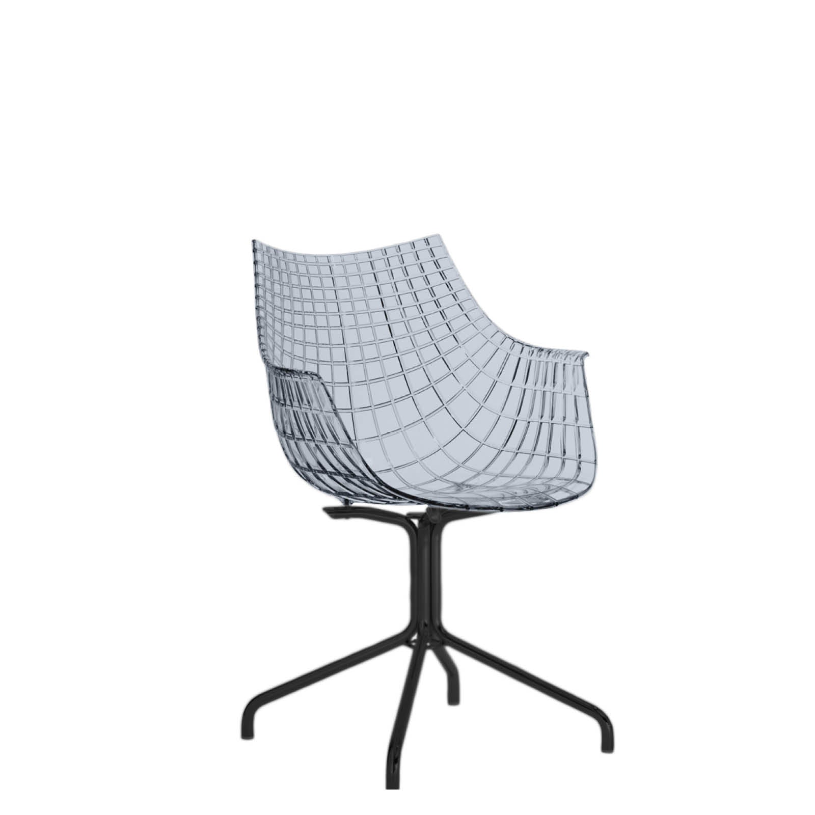 Meridiana chair smoked with a black base