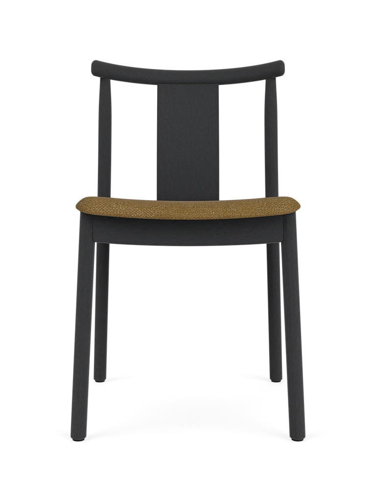 MERKUR chair black oak wood with green seat