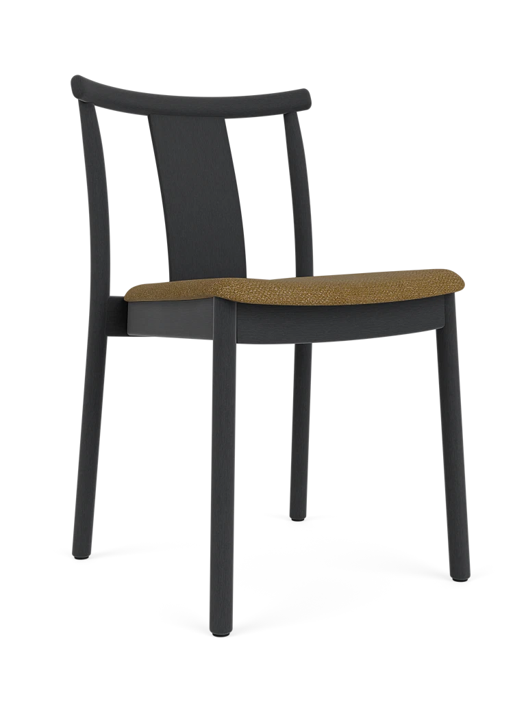 MERKUR chair black oak wood with green seat