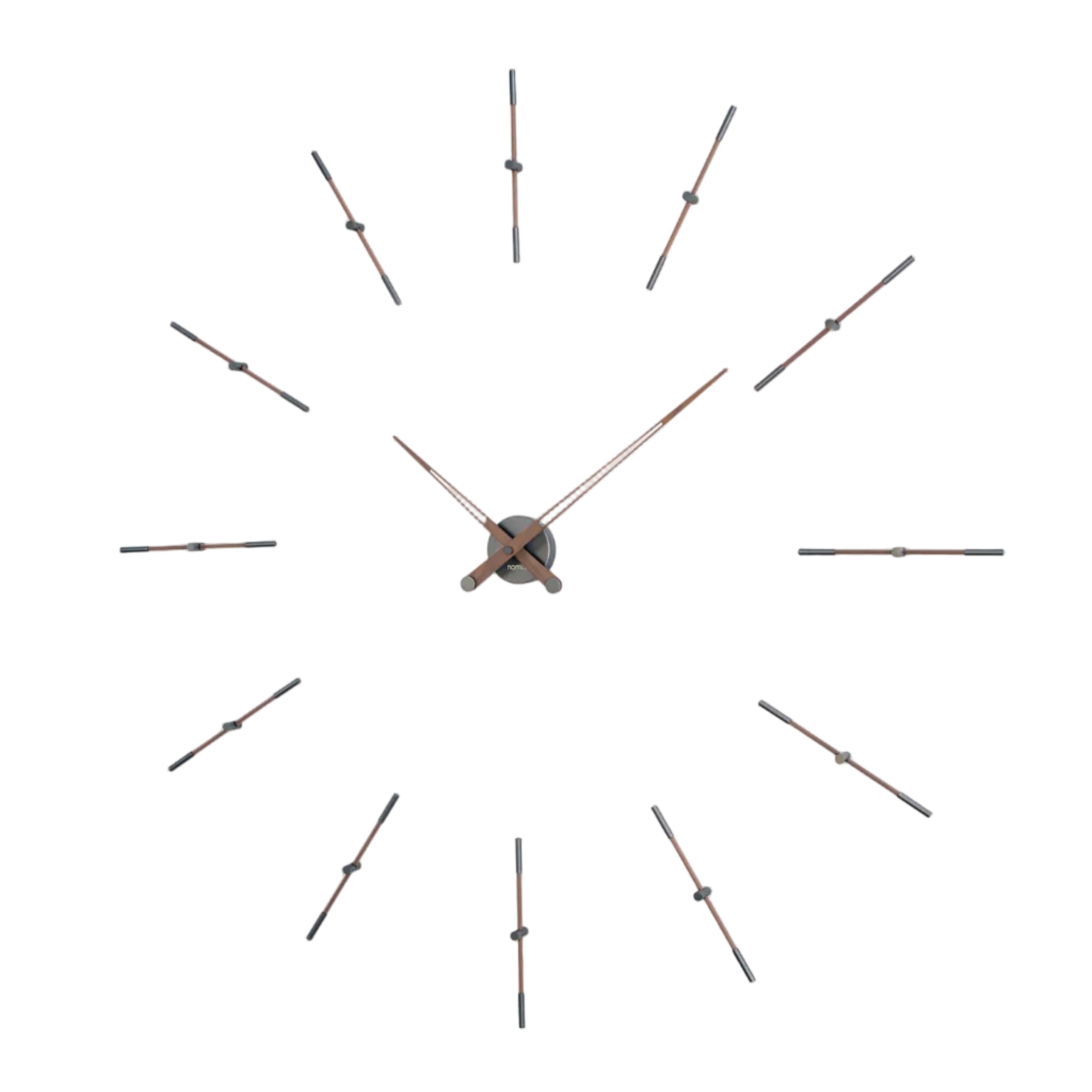 MERLIN wall clock walnut wood with graphite