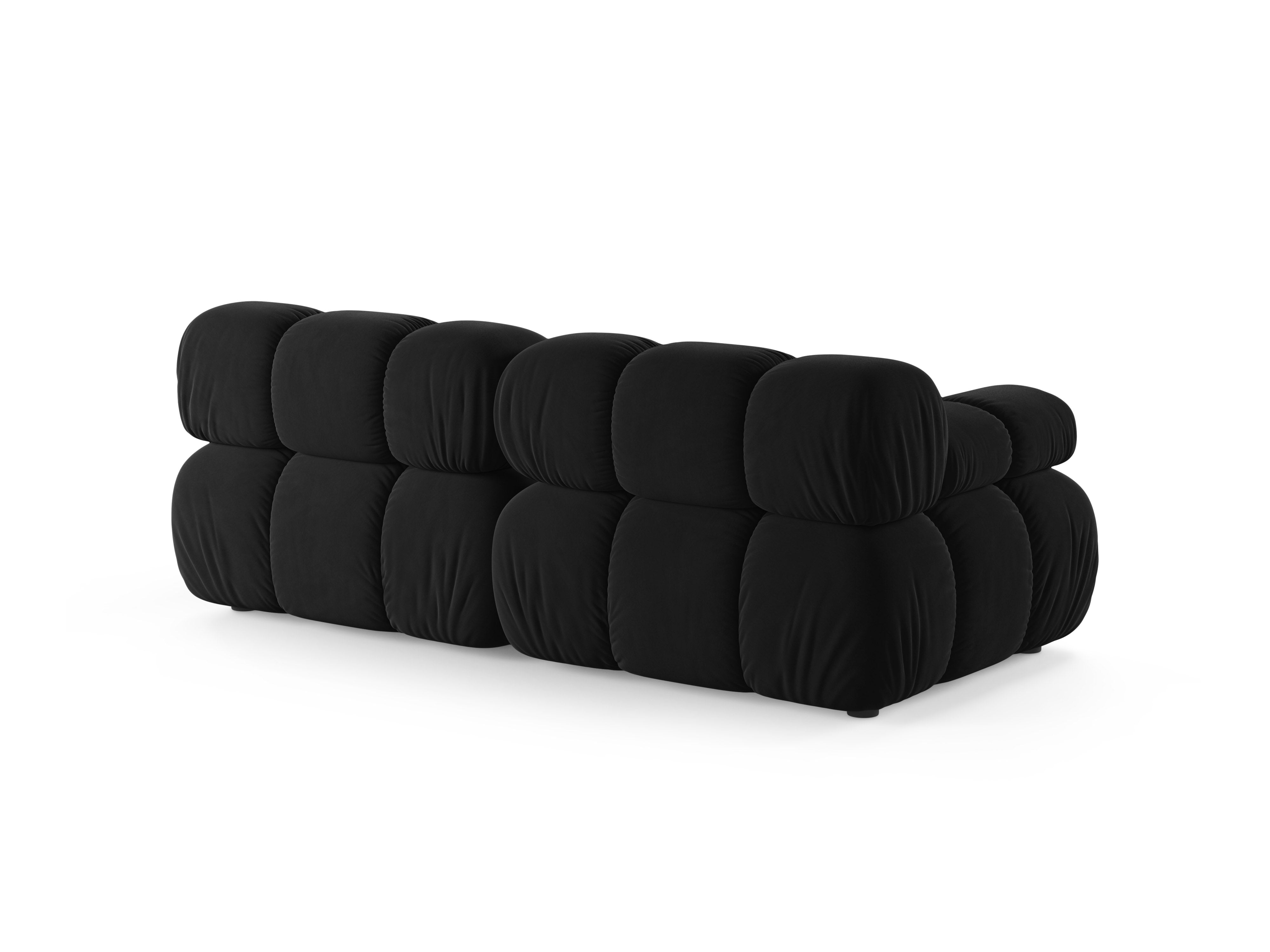 Modulaire fluwelen 2-zitsbank BELLIS zwart