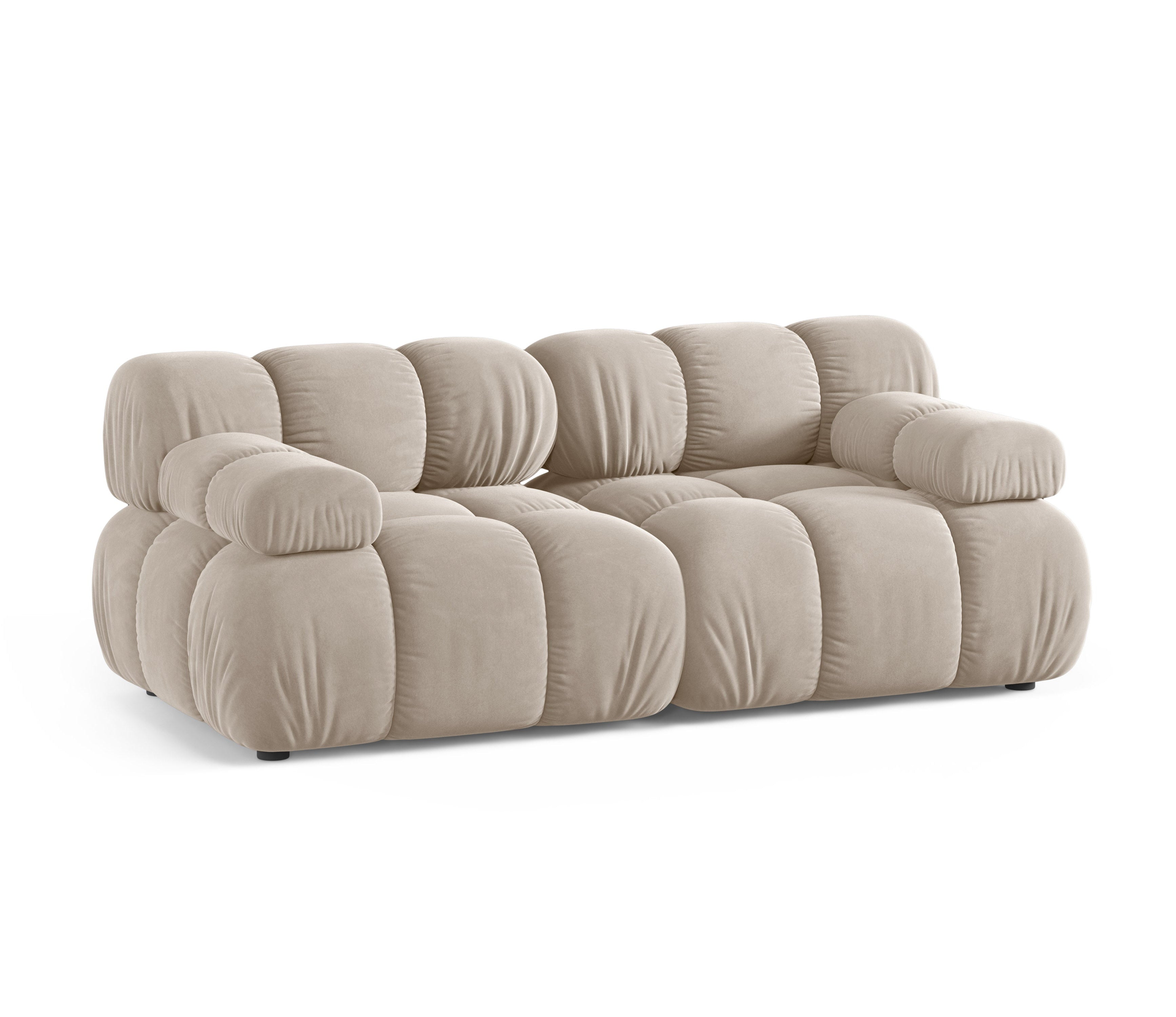 Modulaire 2-zits fluwelen bank BELLIS in beige