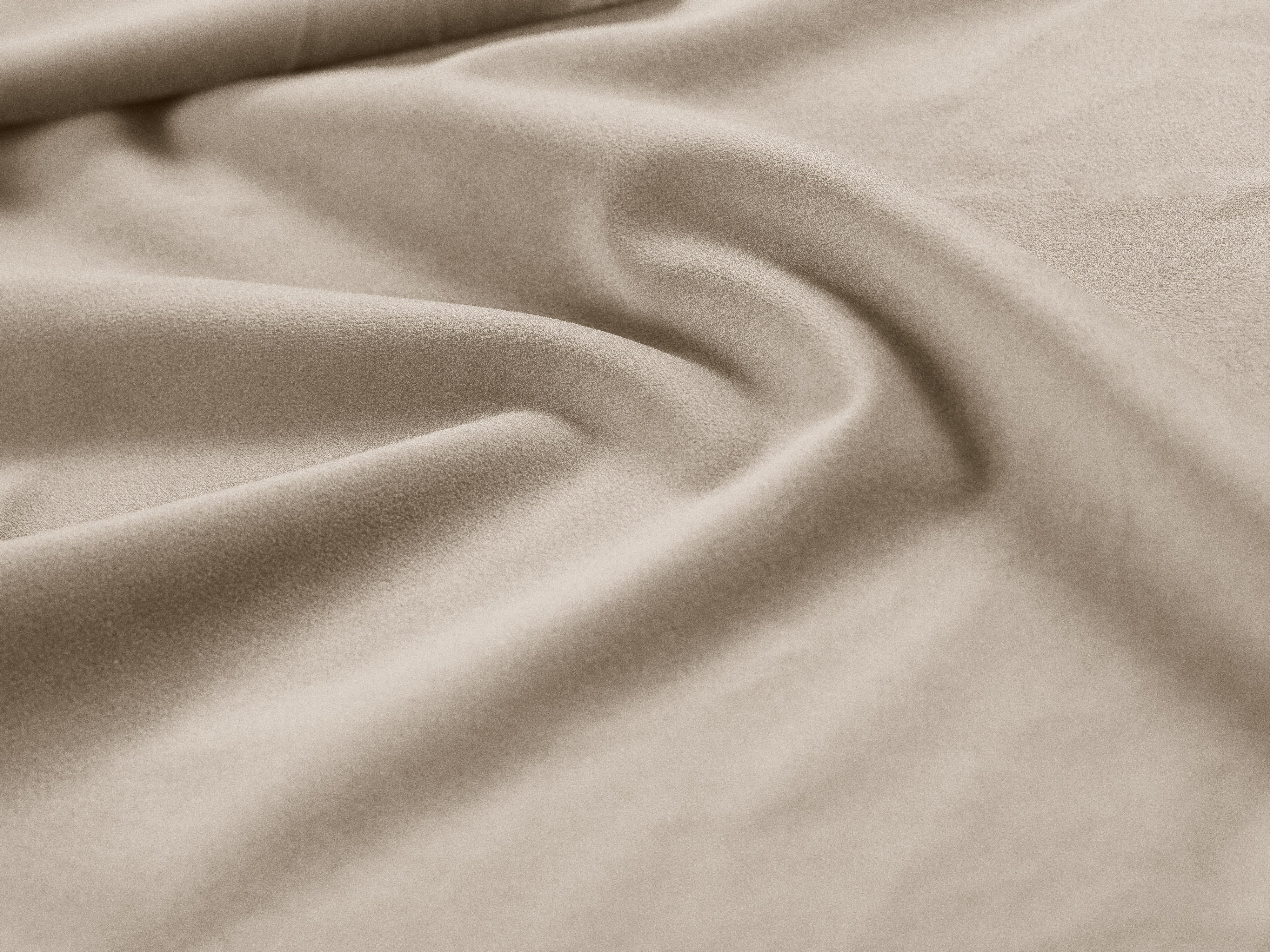 Beige 3-zits fluwelen sofa met slaapfunctie DAVID