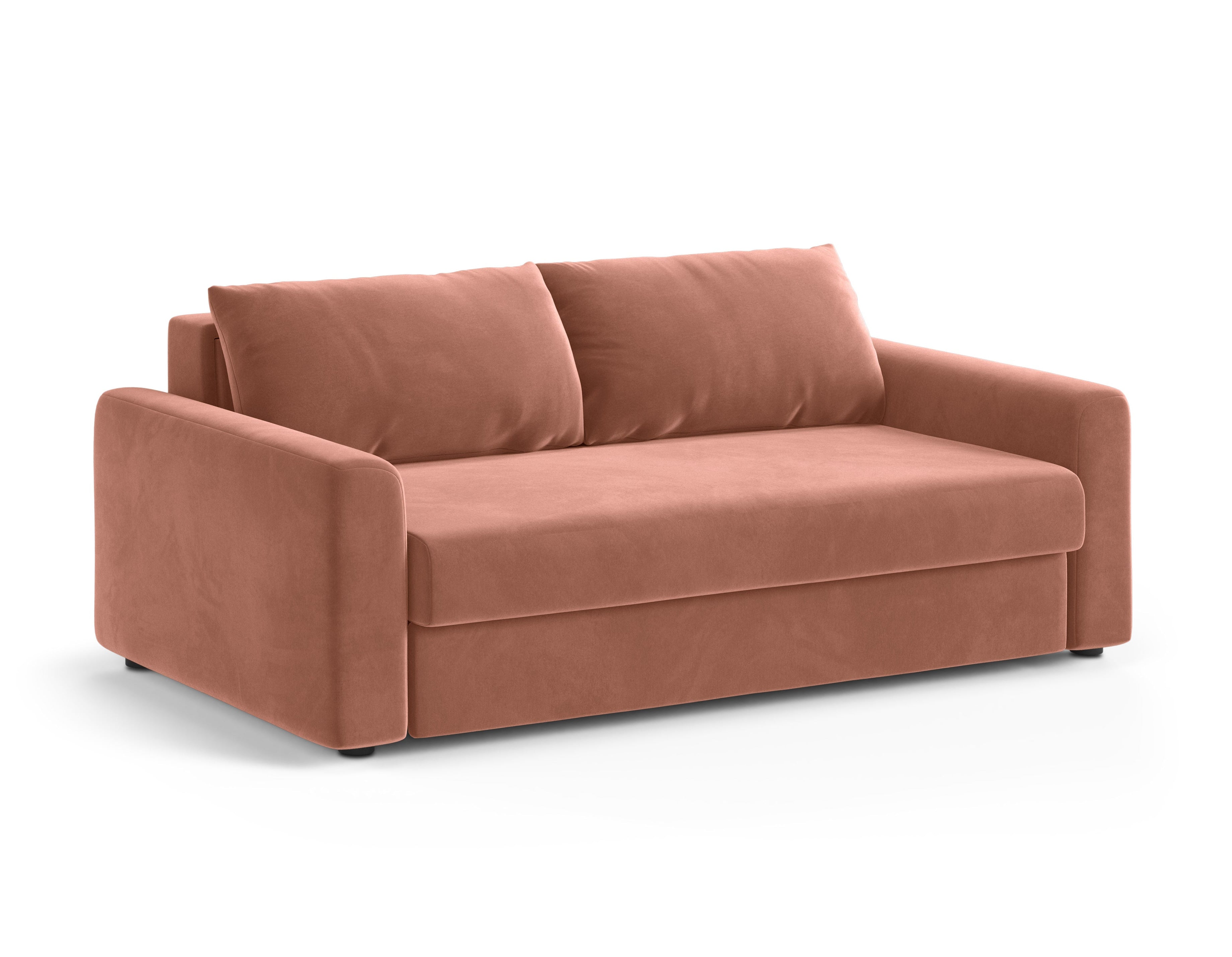 DAVID Pink Velvet 3-Seater Sofa with Sleeping Function