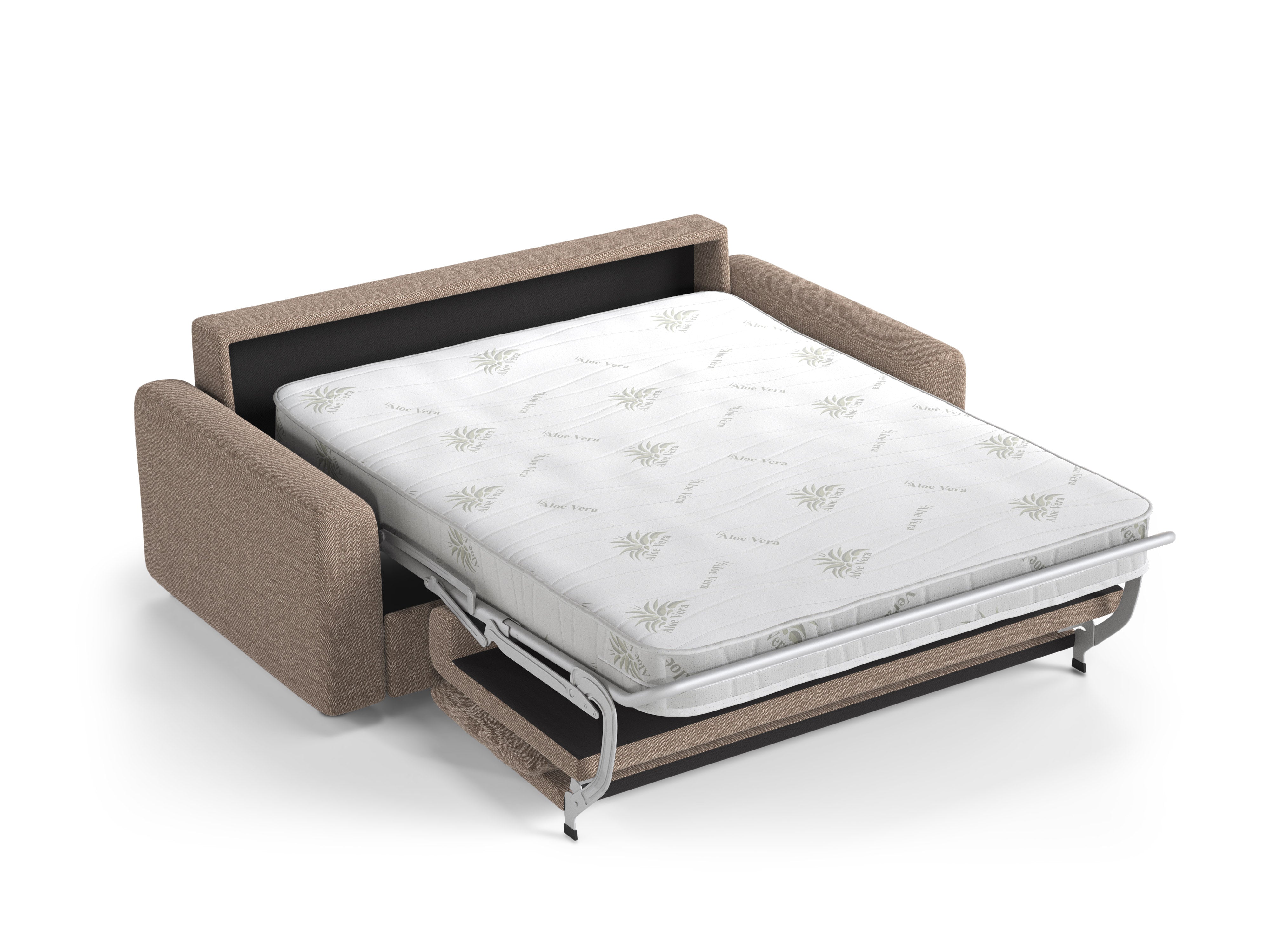 Three-Seater Sofa with Sleeping Function DAVID Light Brown