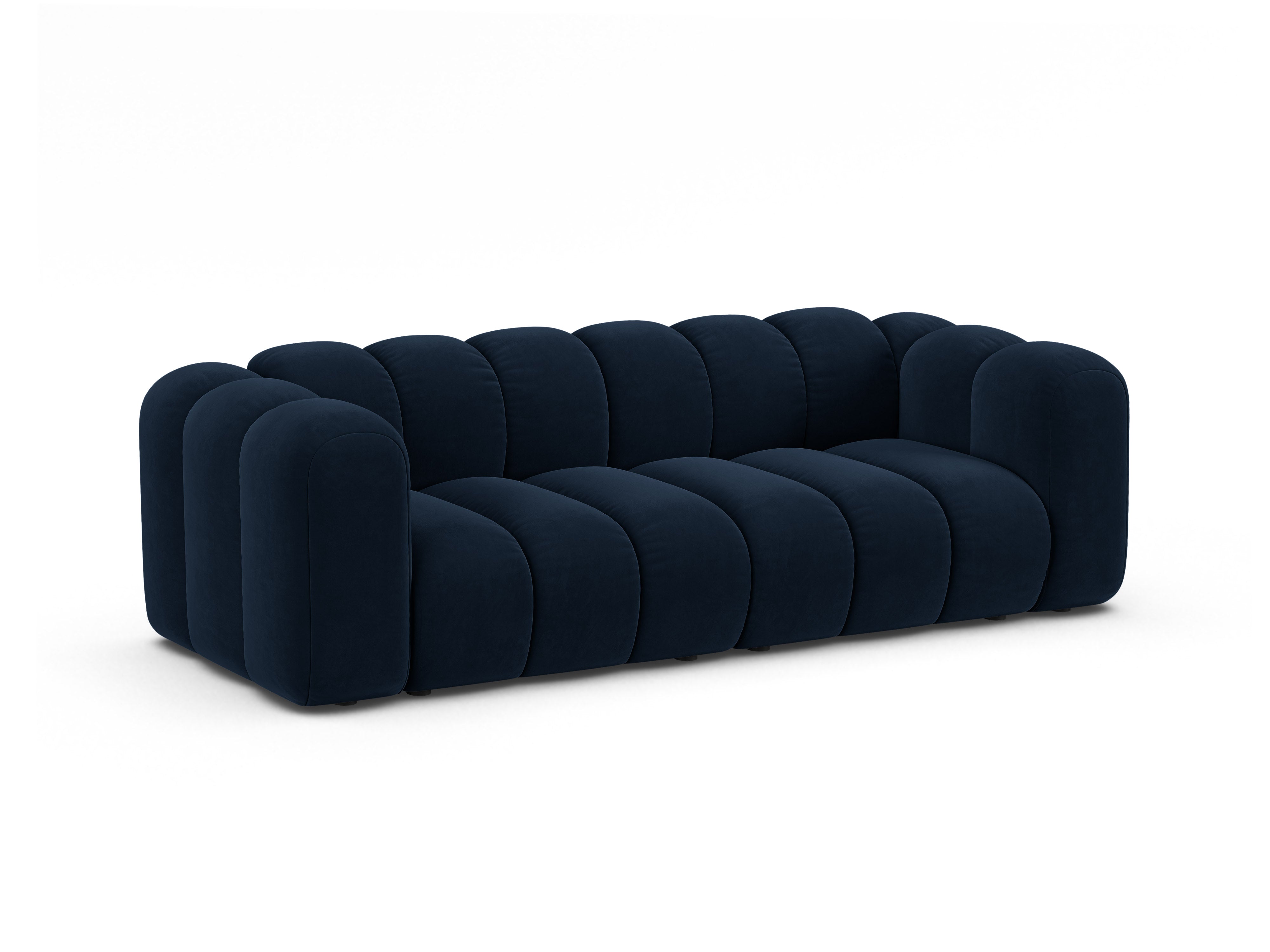 Sofa aksamitna 3-osobowa LUPINE granatowy – Micadoni