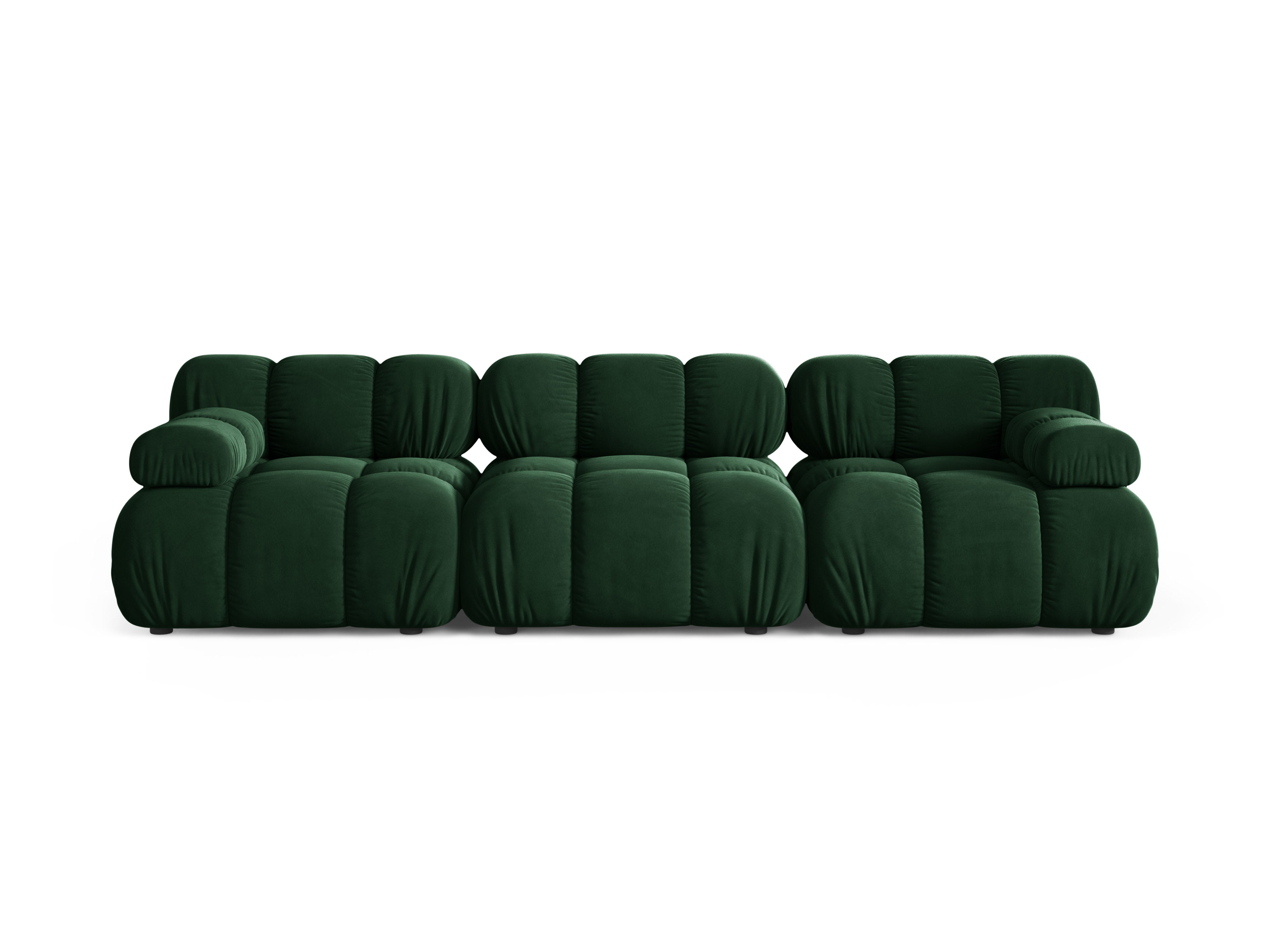 Modulaire fluwelen 3-zits bank BELLIS in bottlegroen