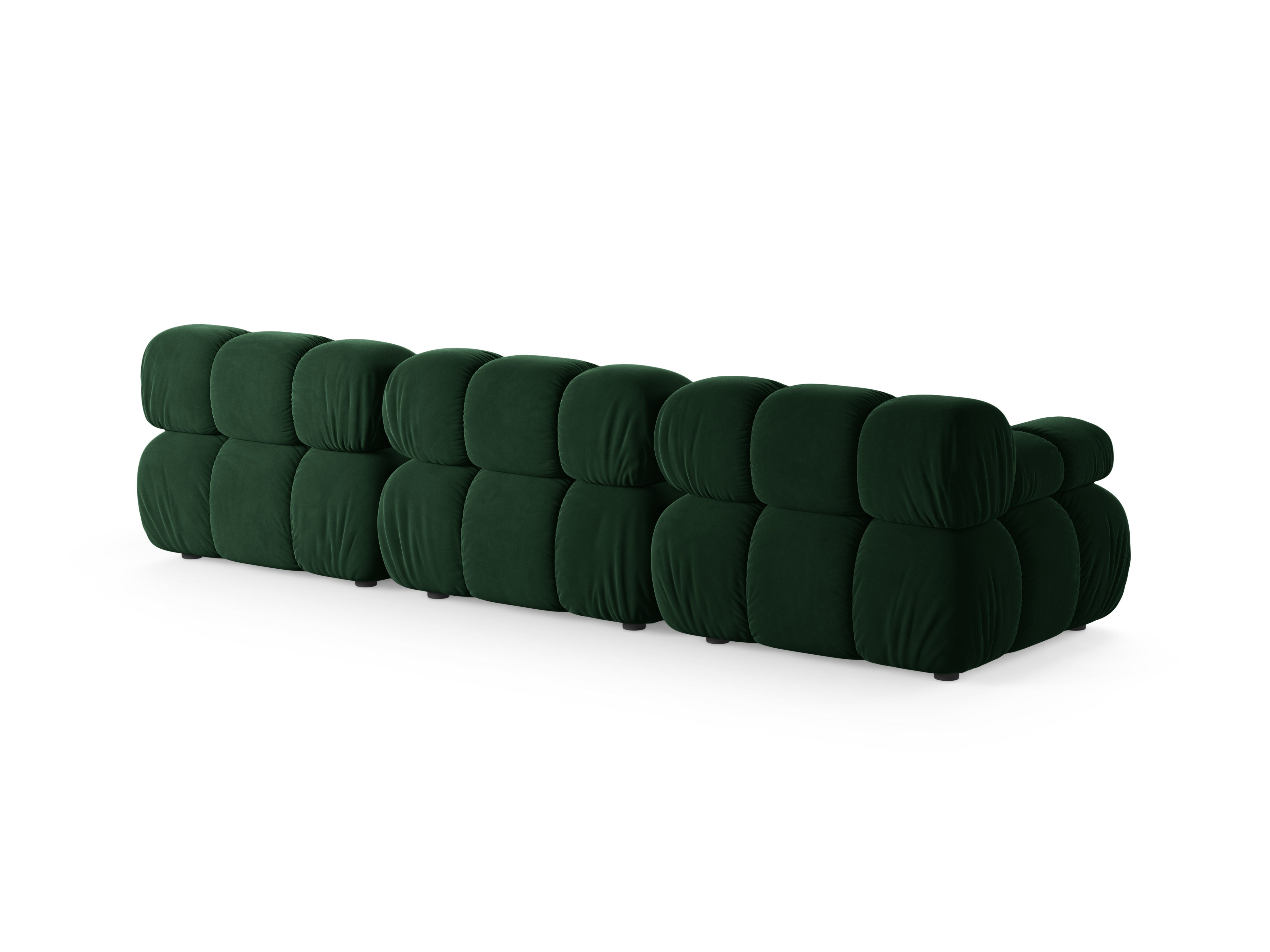 Modulaire fluwelen 3-zits bank BELLIS in bottlegroen