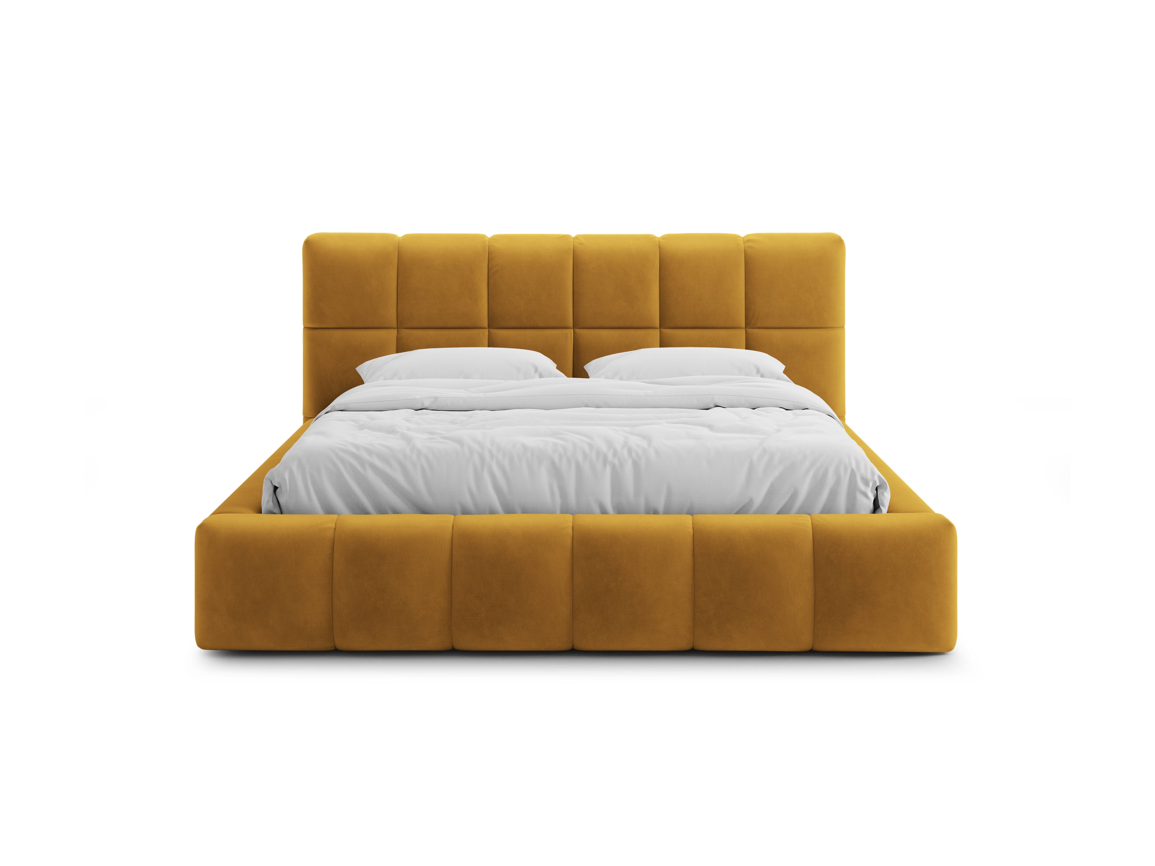 Velvet bed with storage BELLIS mustard