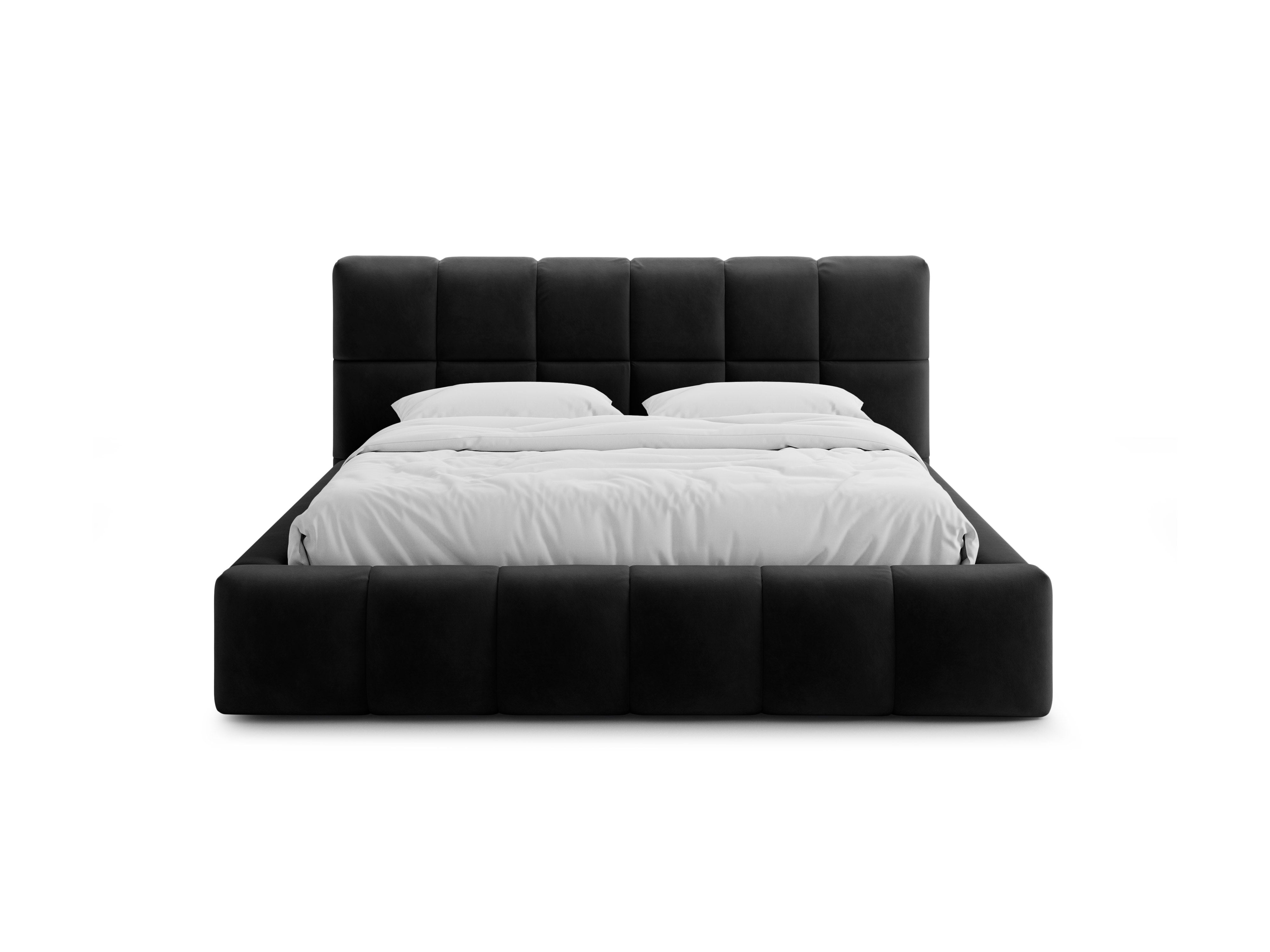Velvet bed with storage container BELLIS black