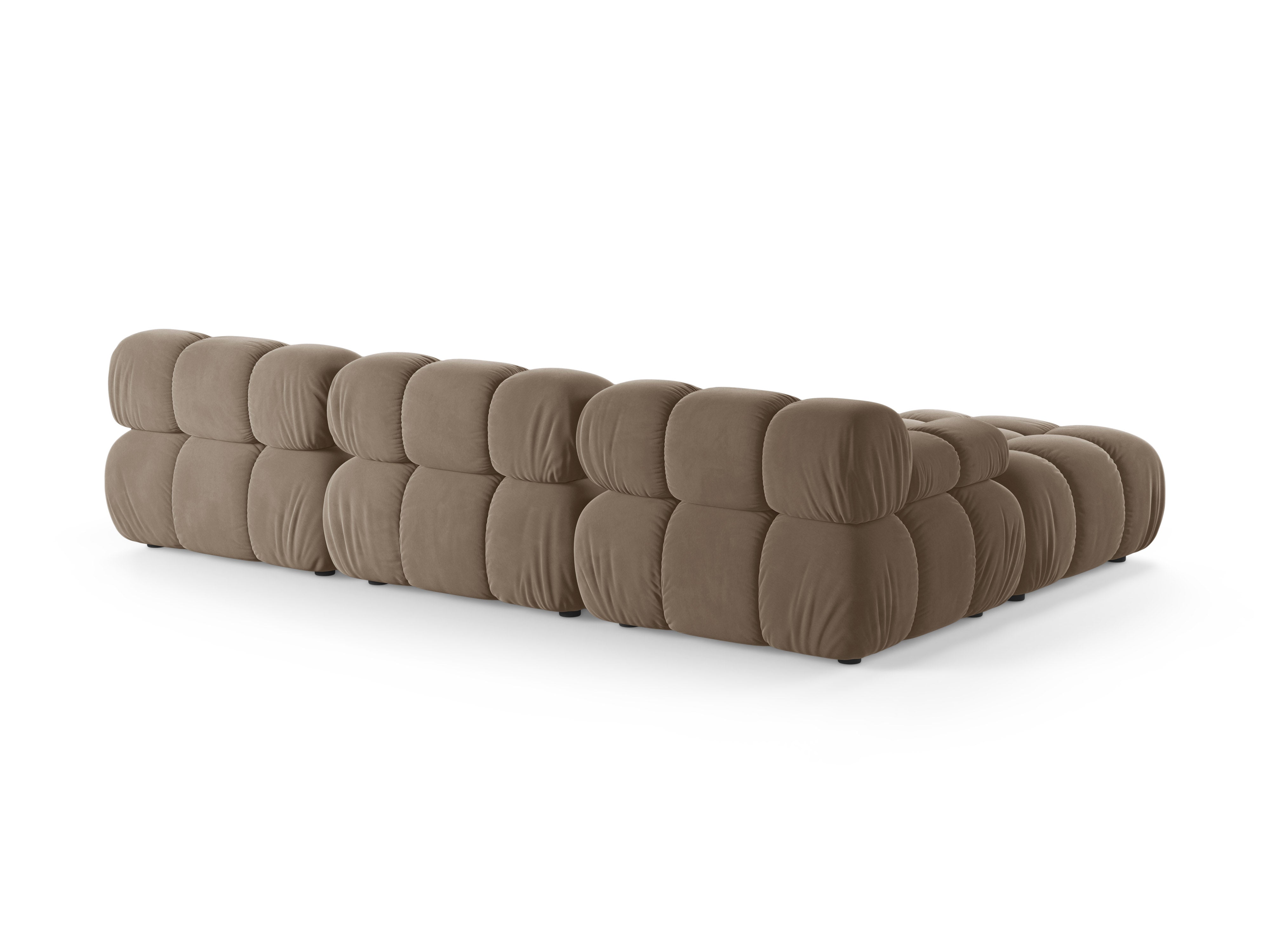 Universele fluwelen hoekbank BELLIS cappuccino