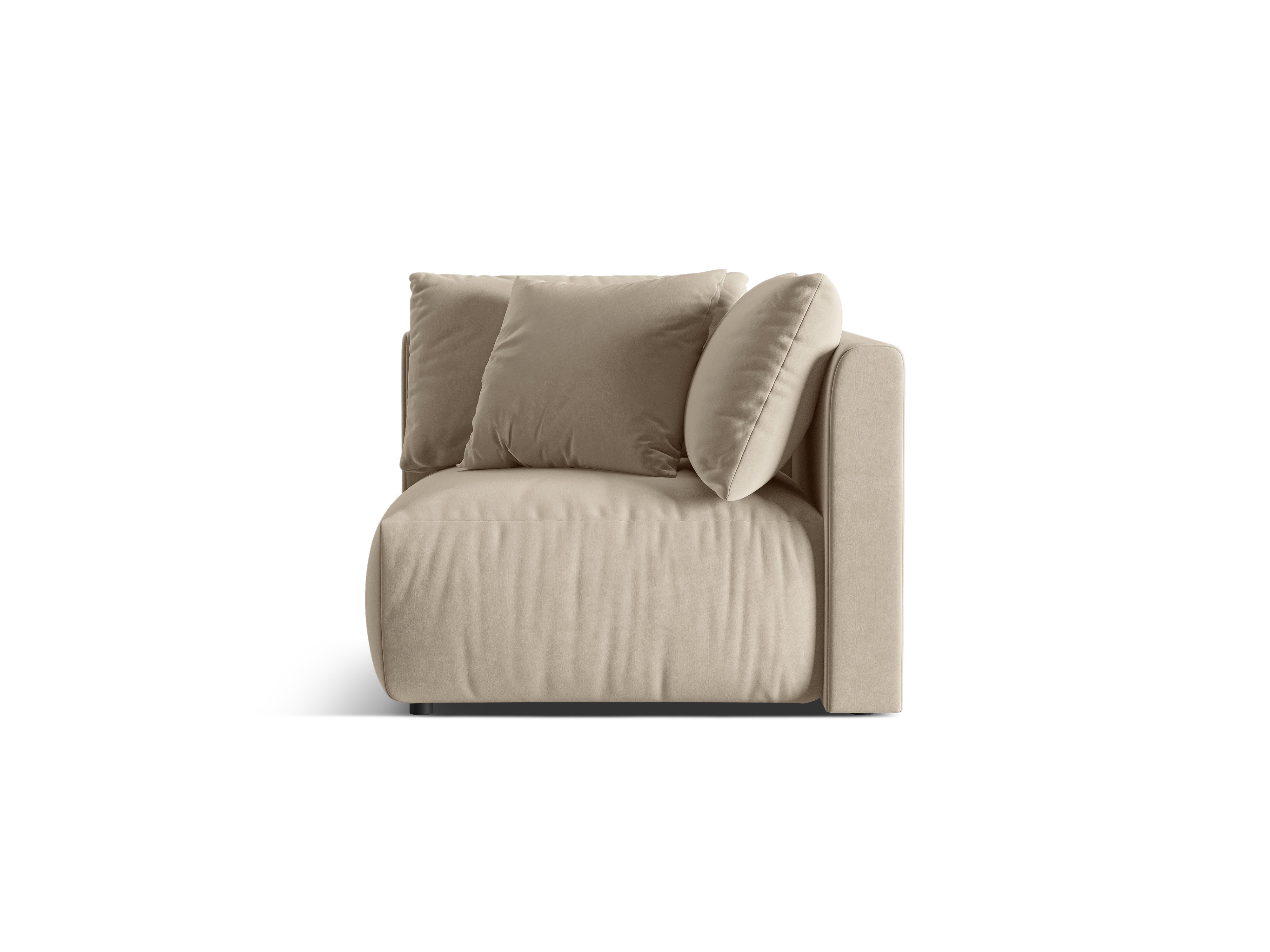 Velvet modular sofa CHRIS - corner element ecru