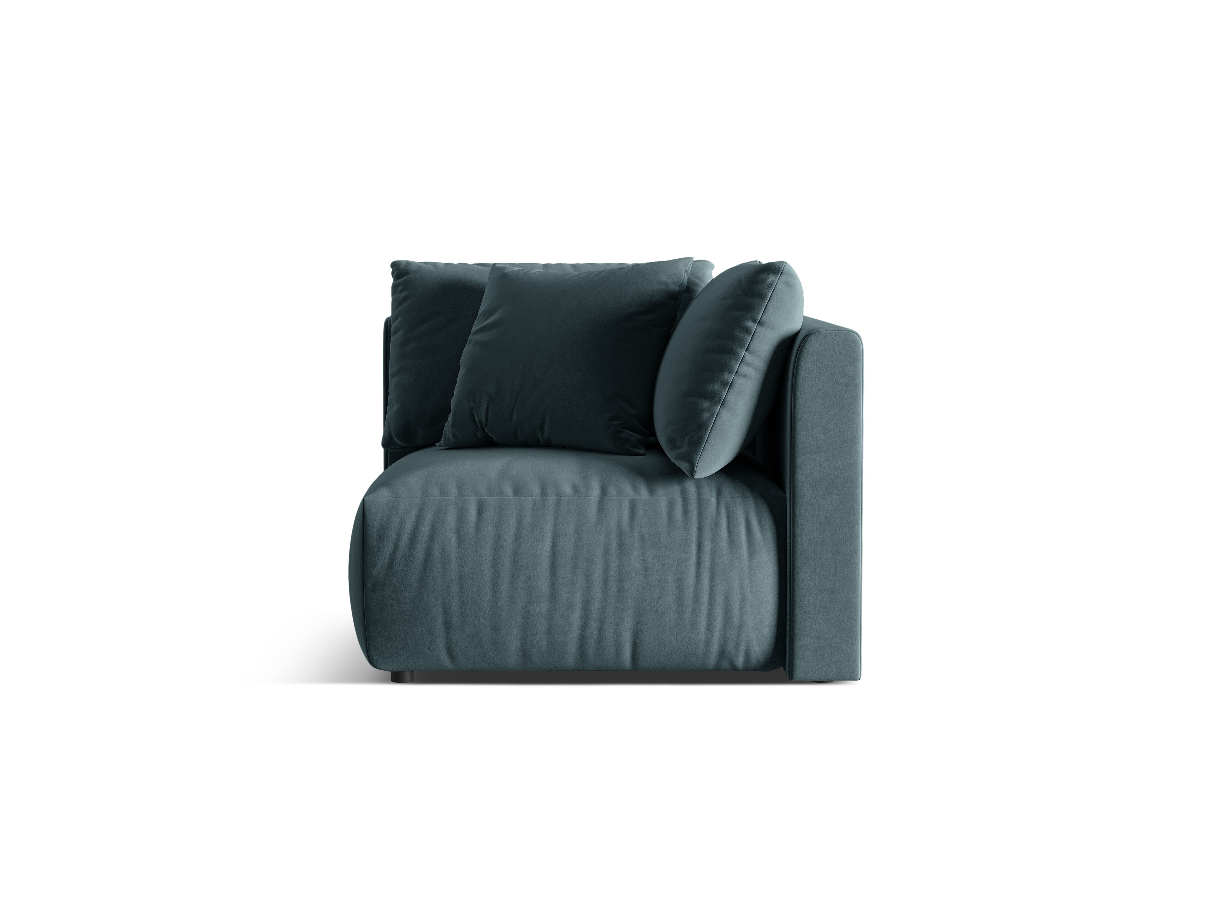 Velvet modular sofa CHRIS - light blue corner element