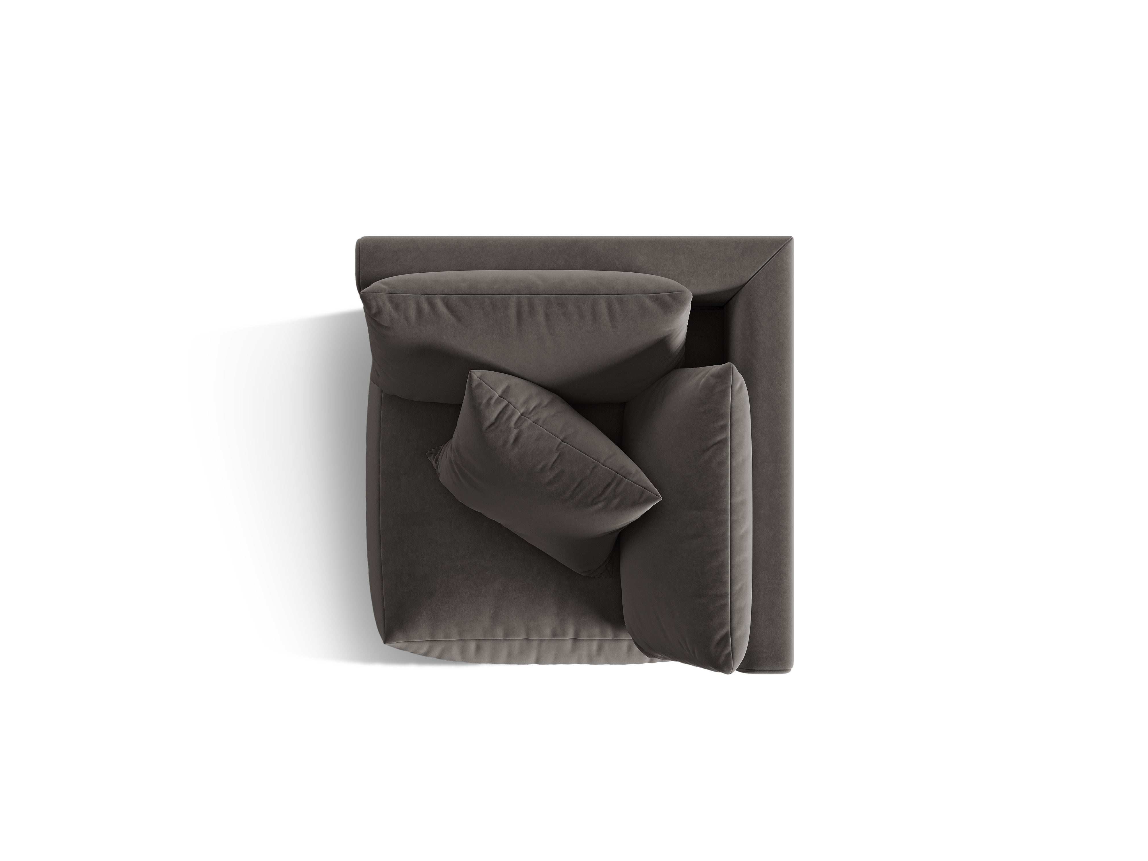 Velvet modular sofa CHRIS - dark gray corner element