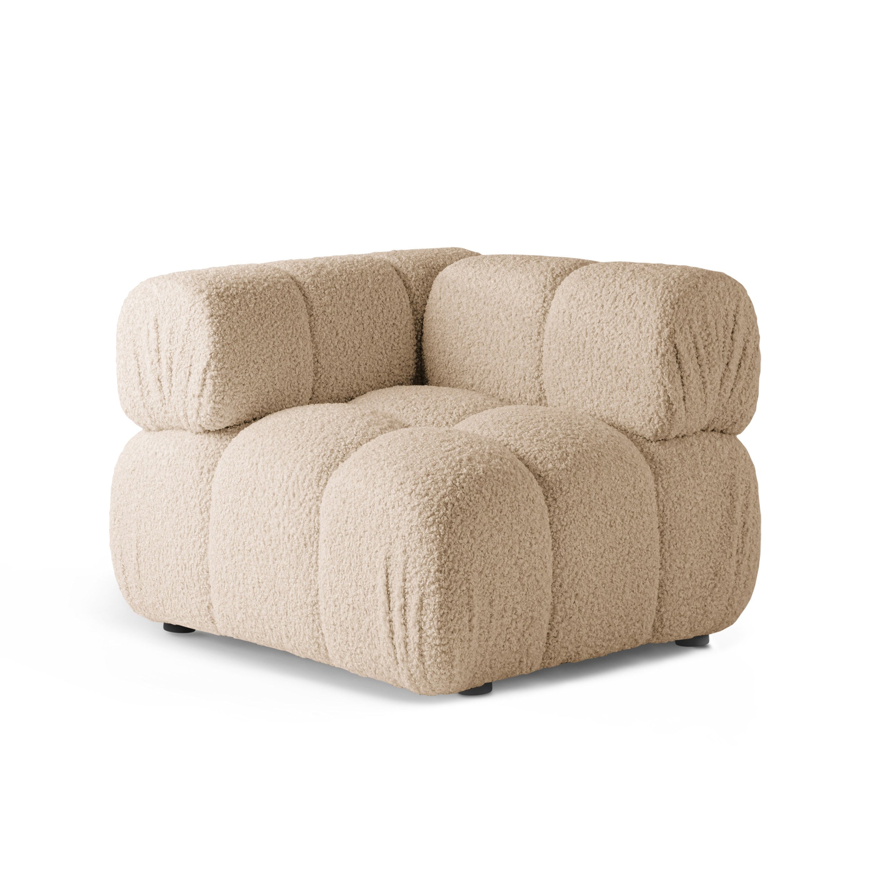 Modulaire bank BELLIS - hoekmodule in zandkleurige boucle