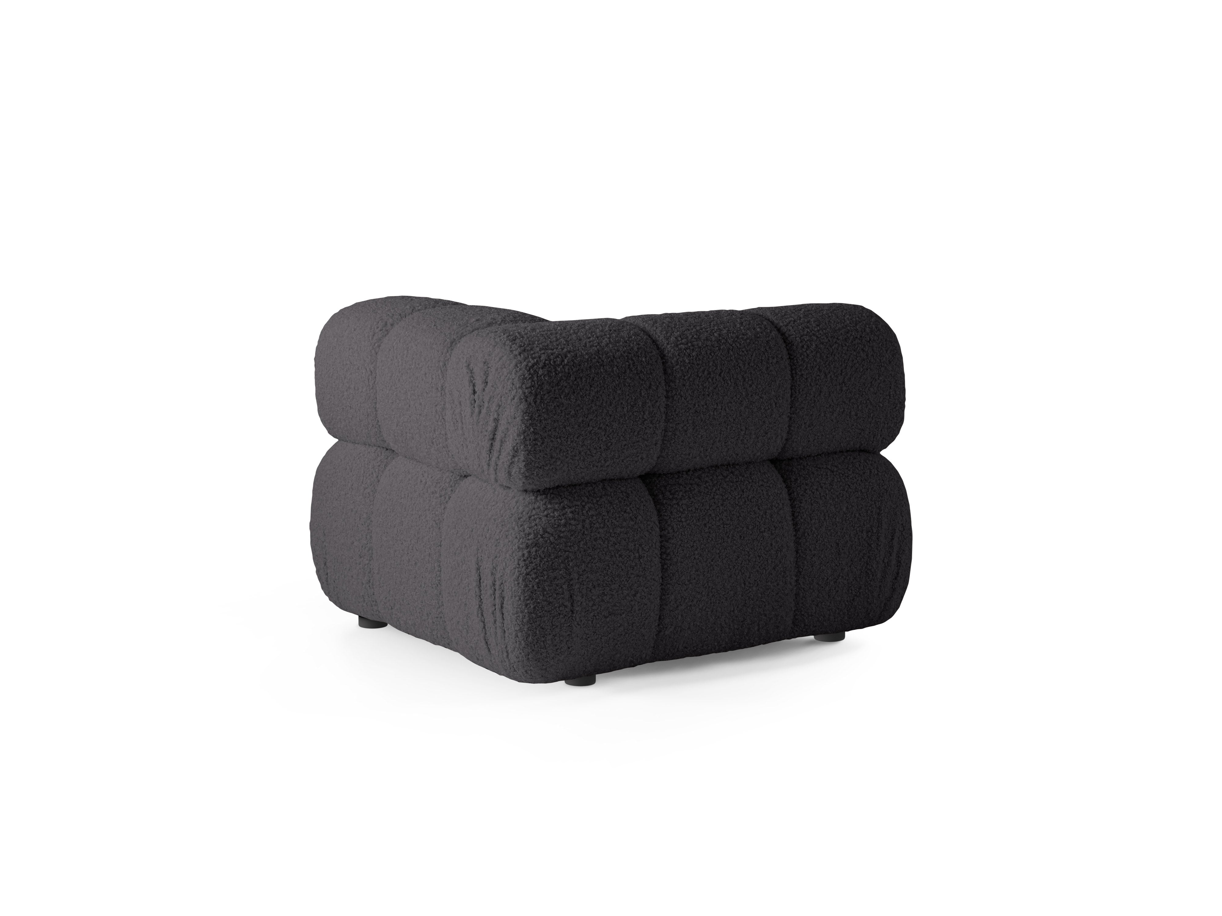 Modulaire bank BELLIS - hoekmodule in grafietkleurige boucle
