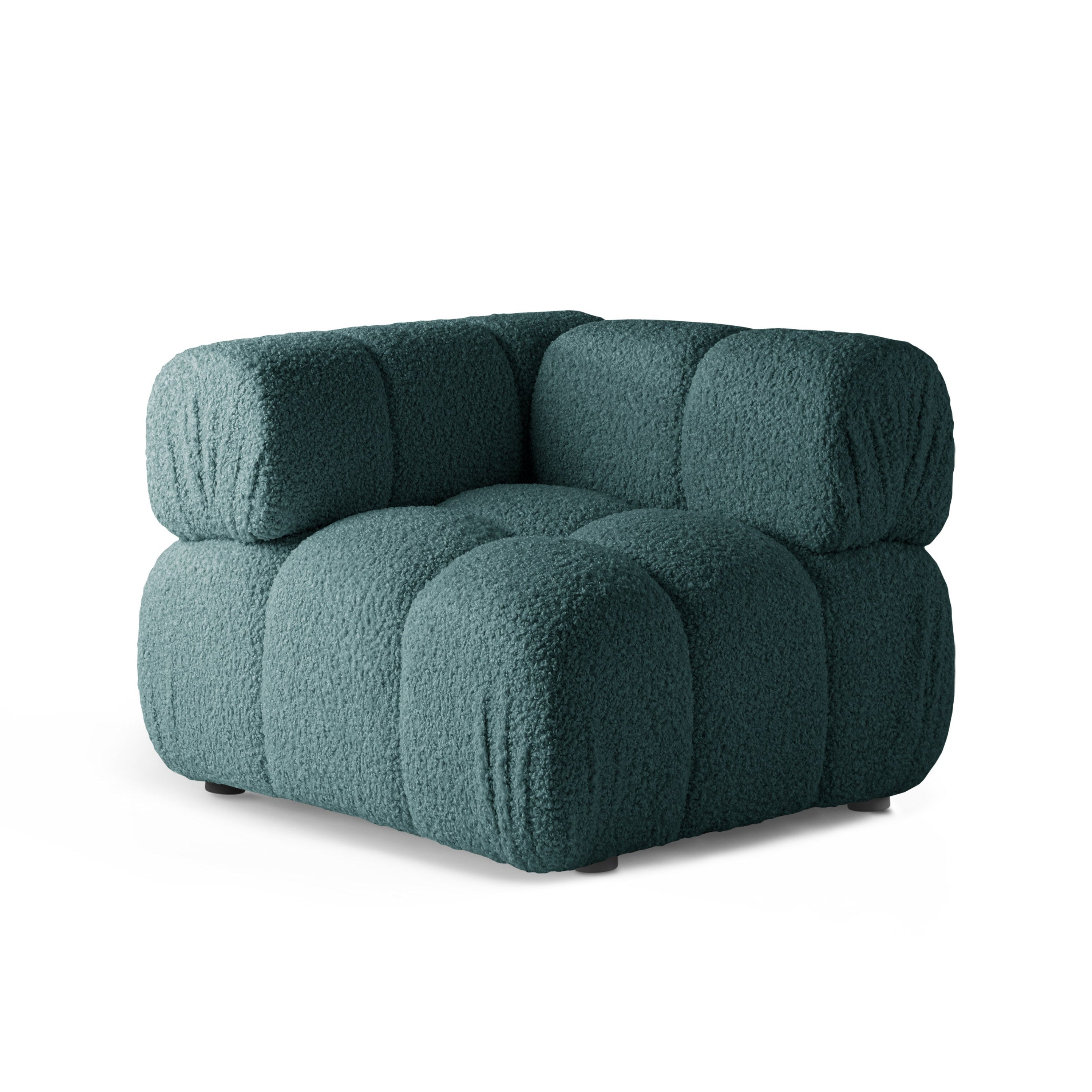Modulaire bank BELLIS - diepe hoekmodule in petrol boucle