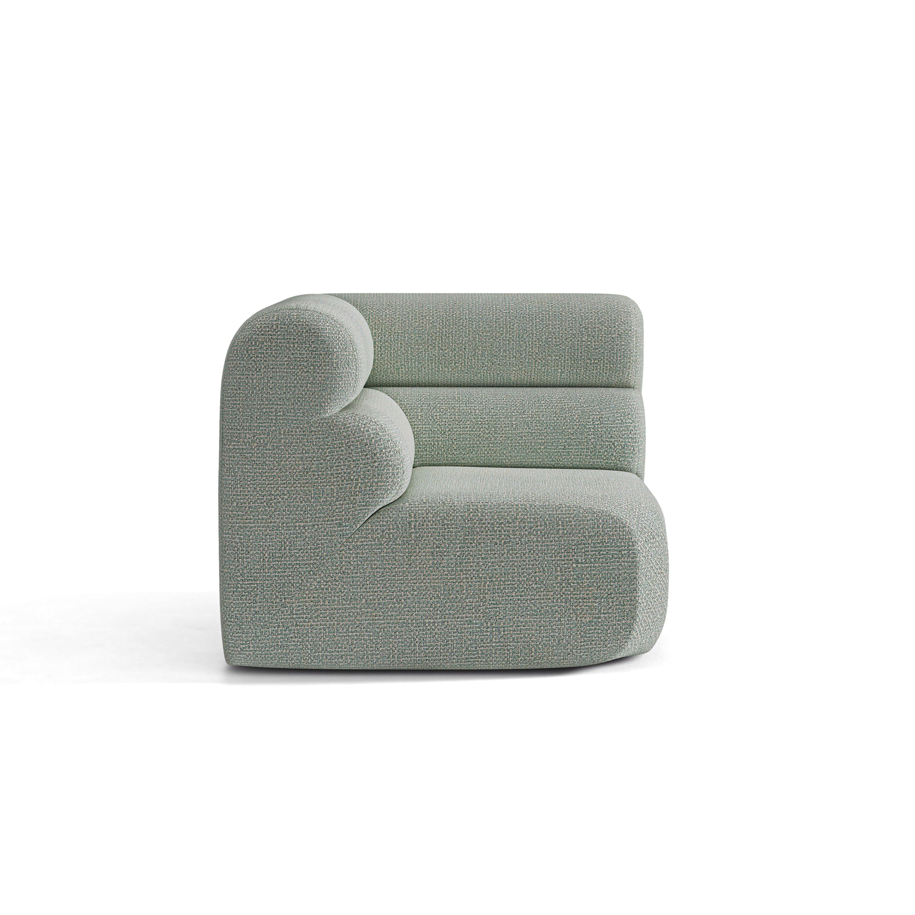 Modulaire bank NEO - blauwe melange hoekmodule