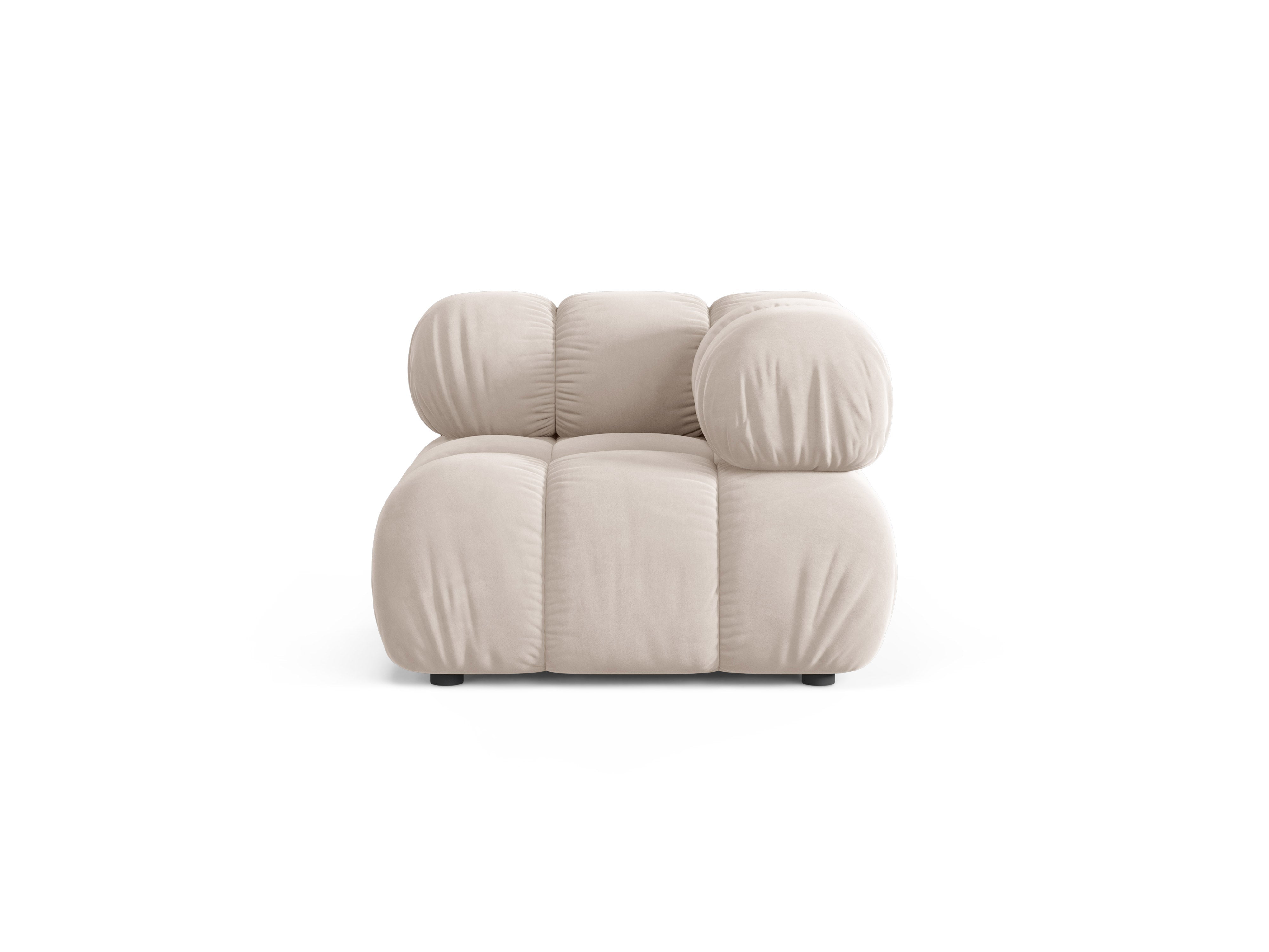 Modulaire bank BELLIS - hoekmodule in lichtbeige fluweel