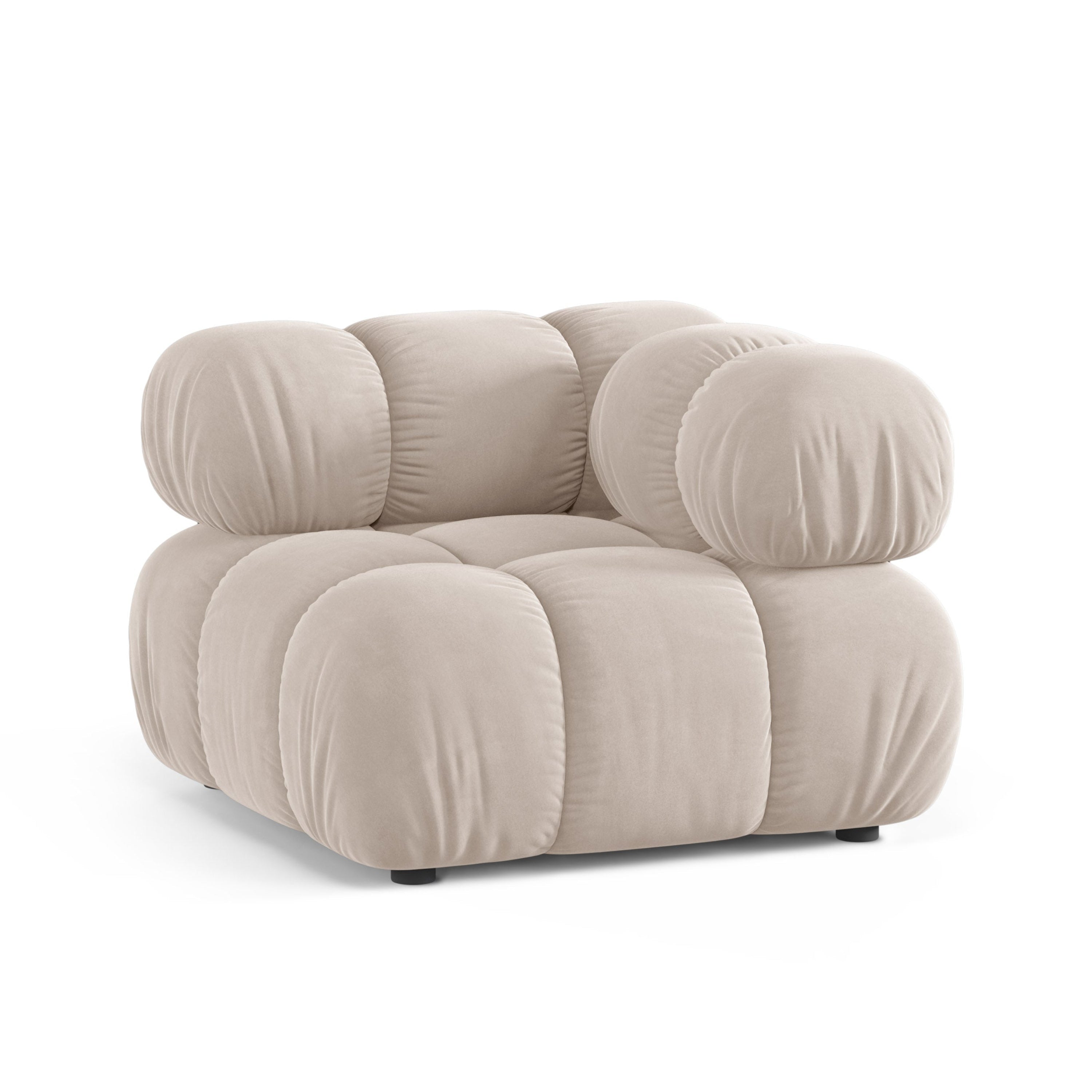 Modulaire bank BELLIS - hoekmodule in lichtbeige fluweel