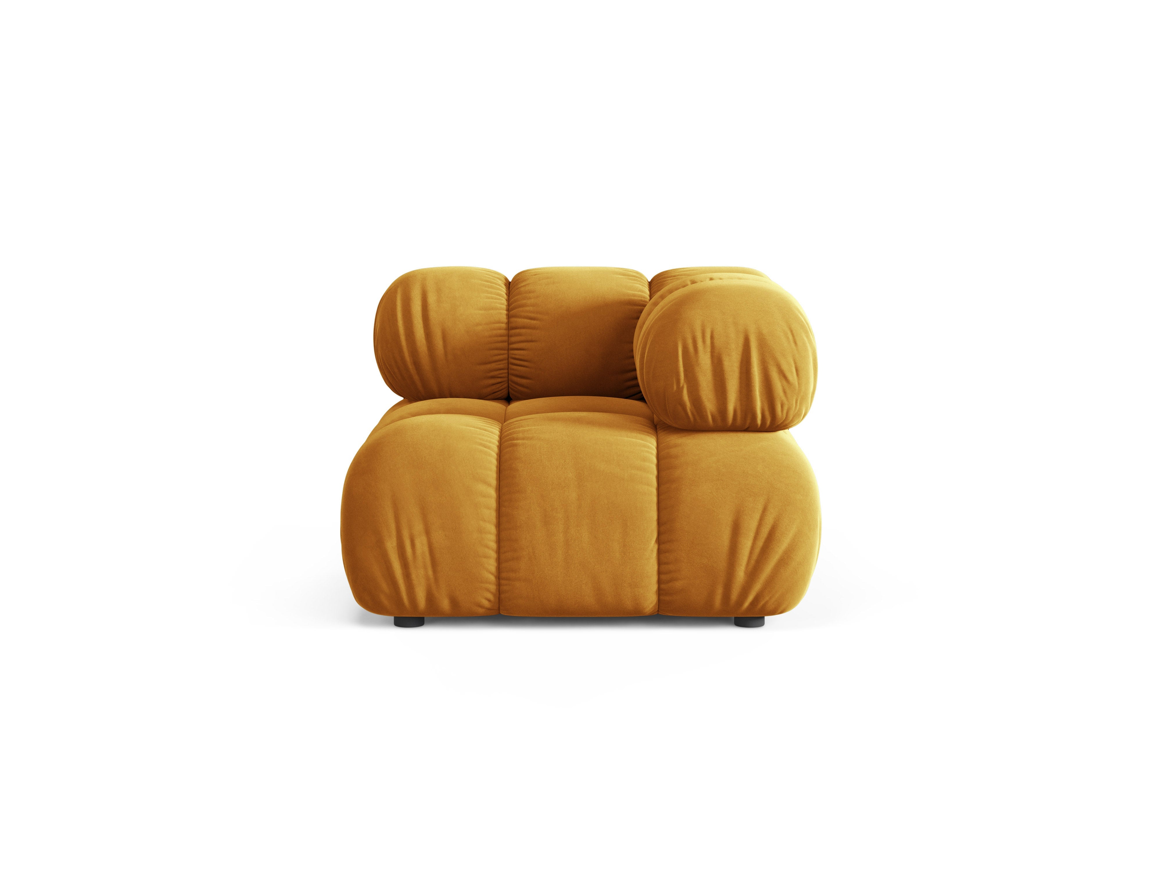 Modulaire bank BELLIS - hoekmodule in mosterdkleurig velours
