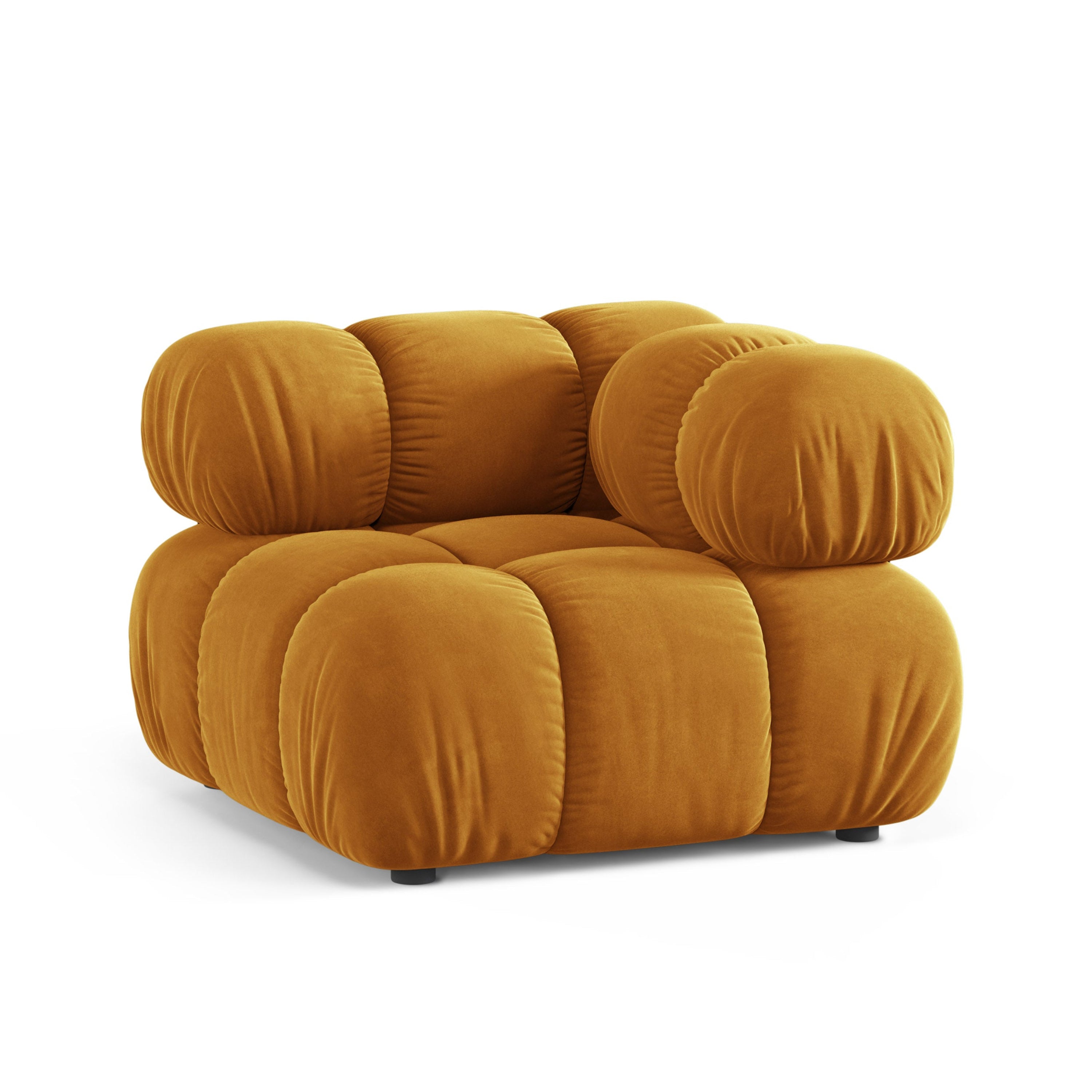 Modulaire bank BELLIS - hoekmodule in mosterdkleurig velours
