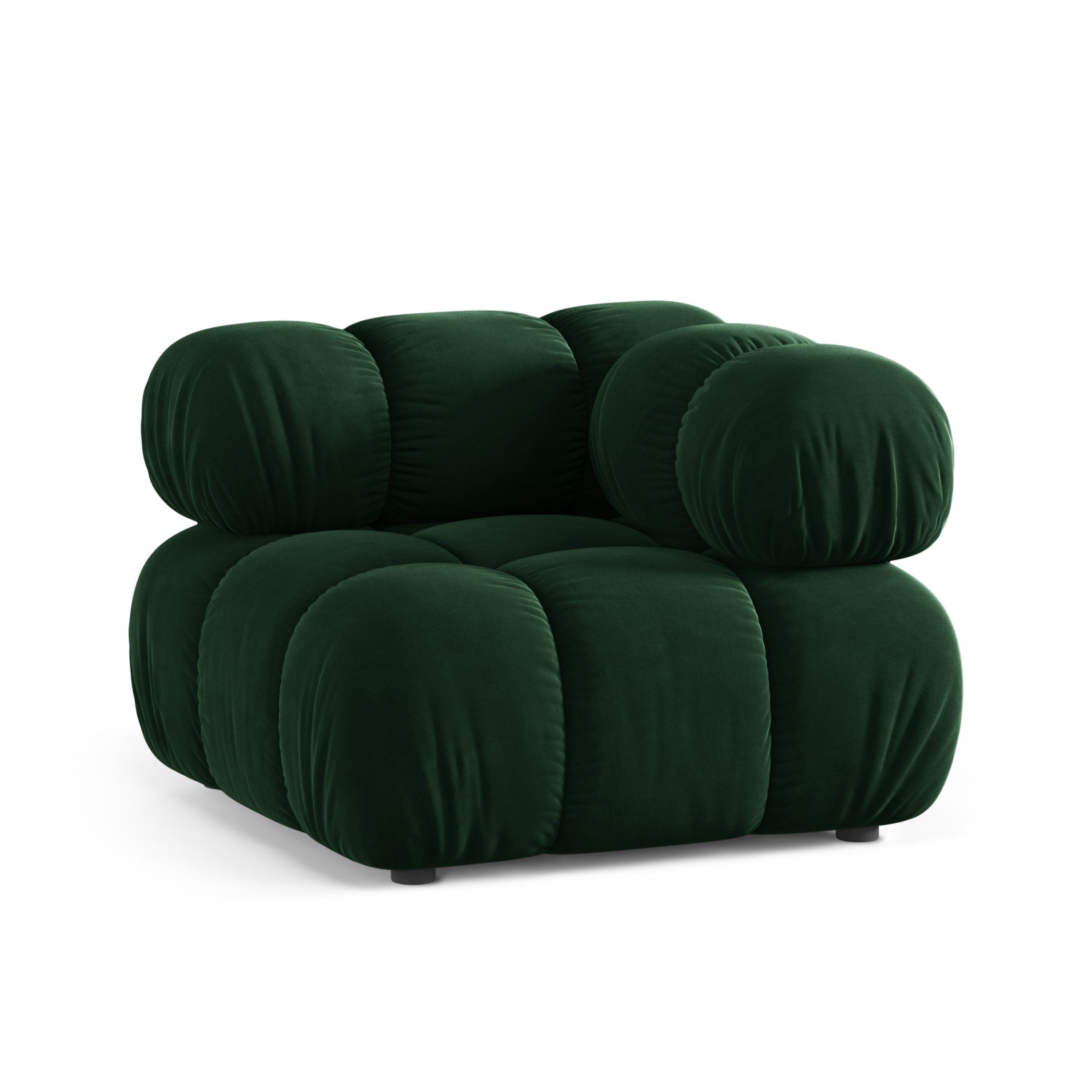Modulaire fluwelen bank BELLIS - hoekmodule in bottle green