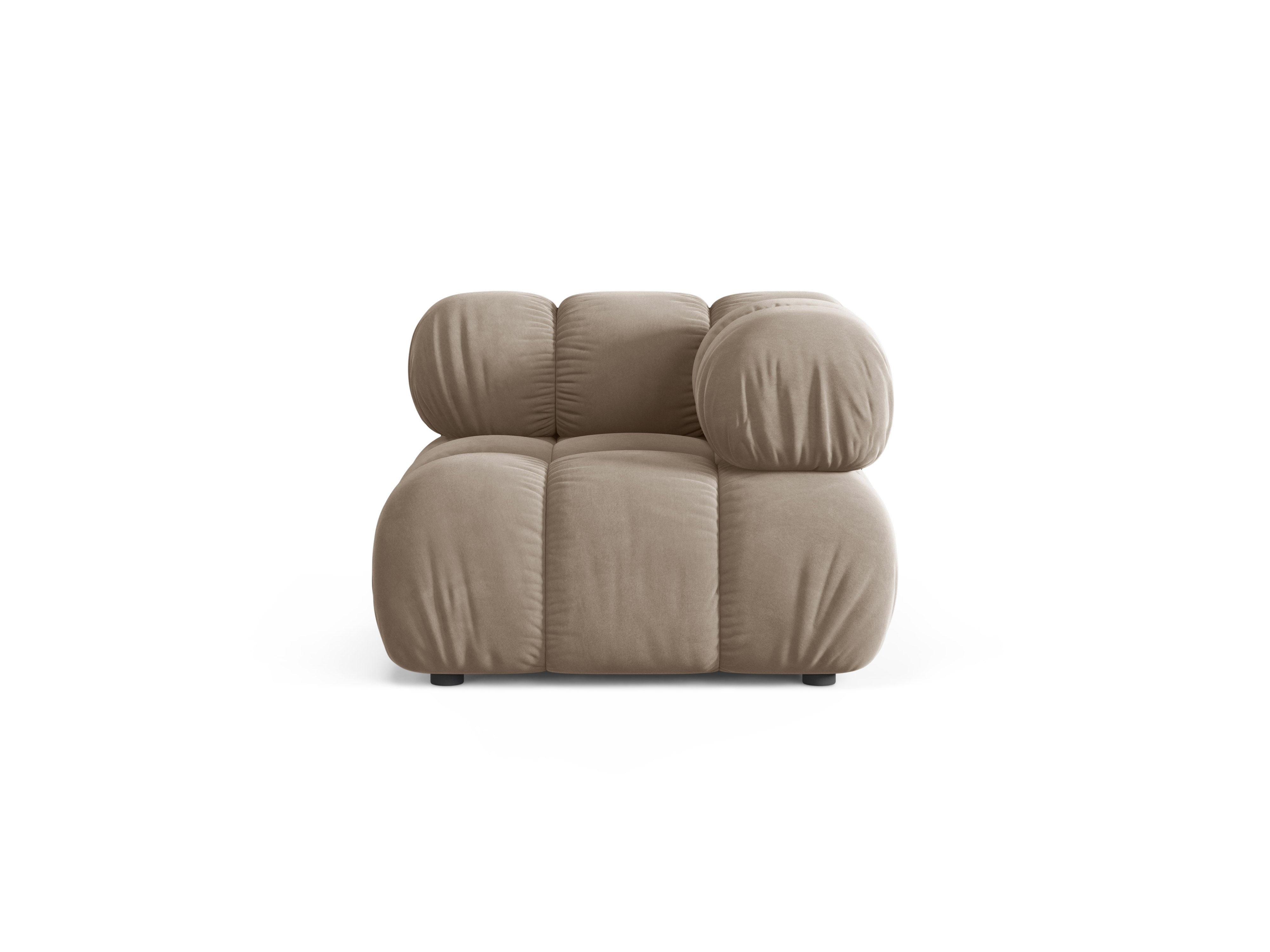 Modulaire fluwelen bank BELLIS - hoekmodule cappuccino