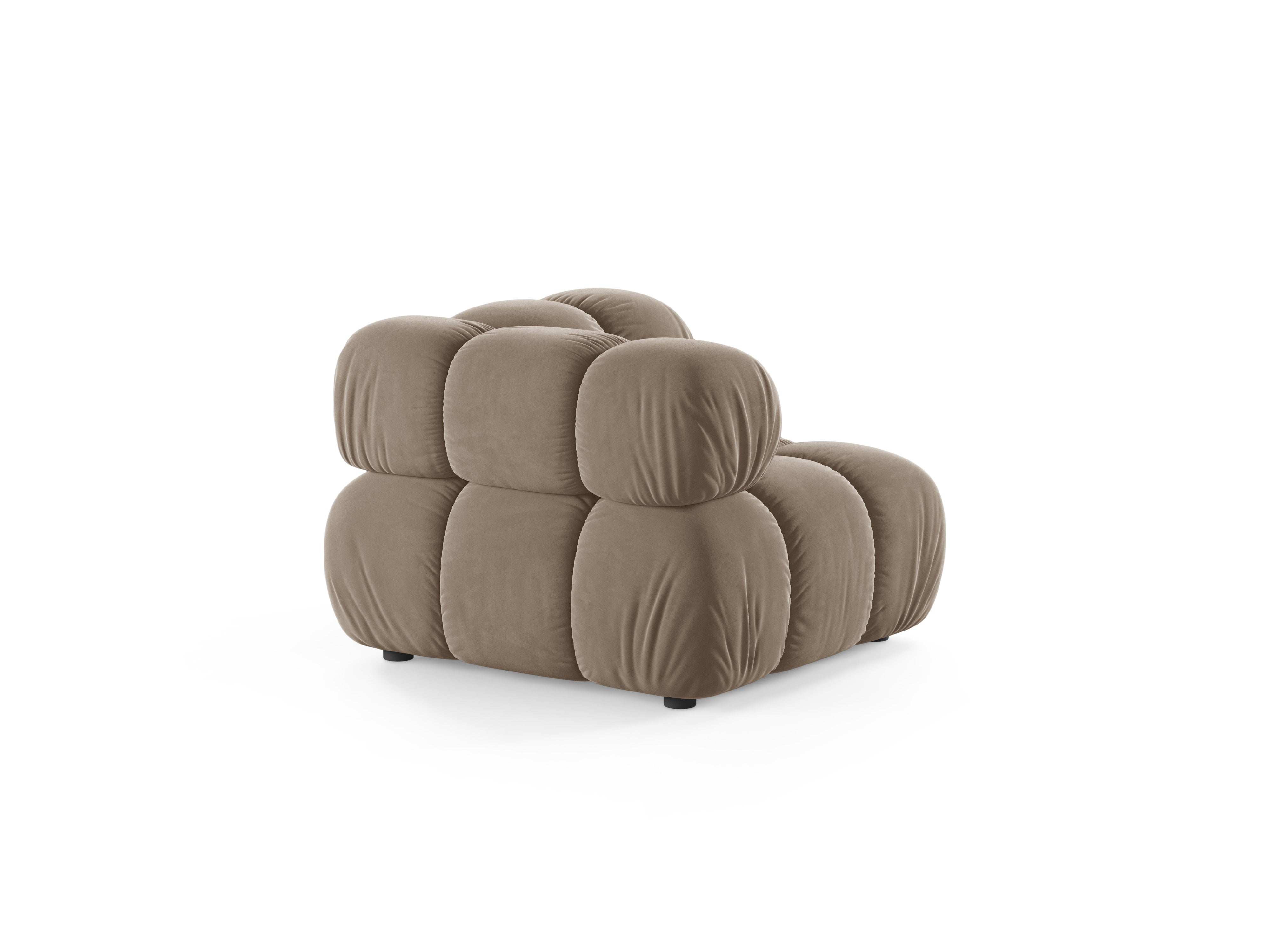 Modulaire fluwelen bank BELLIS - hoekmodule cappuccino