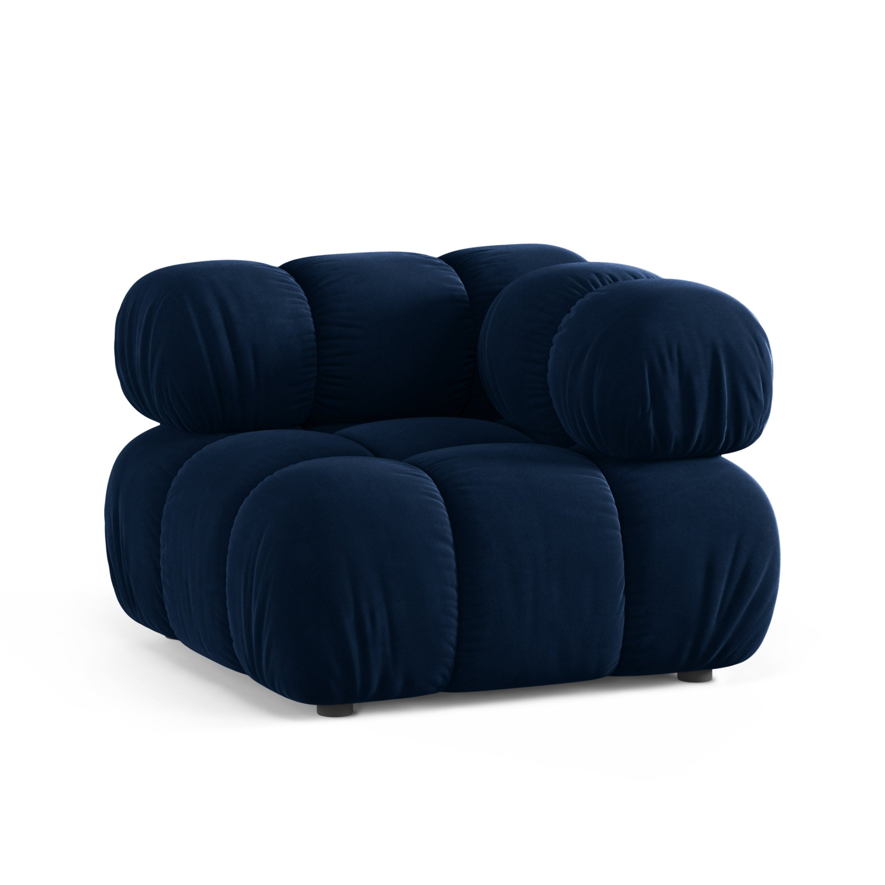 Modulaire fluwelen bank BELLIS - hoekmodule in koninklijk blauw