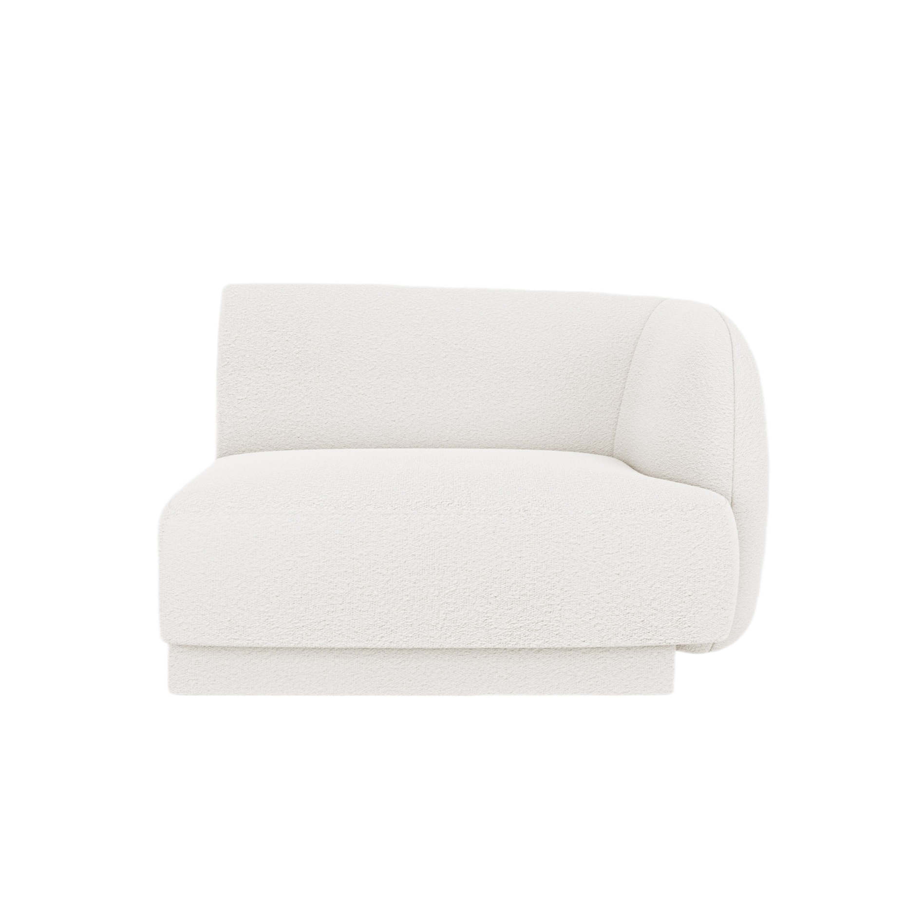 MILEY Modular Sofa - Right Side Module White Boucle