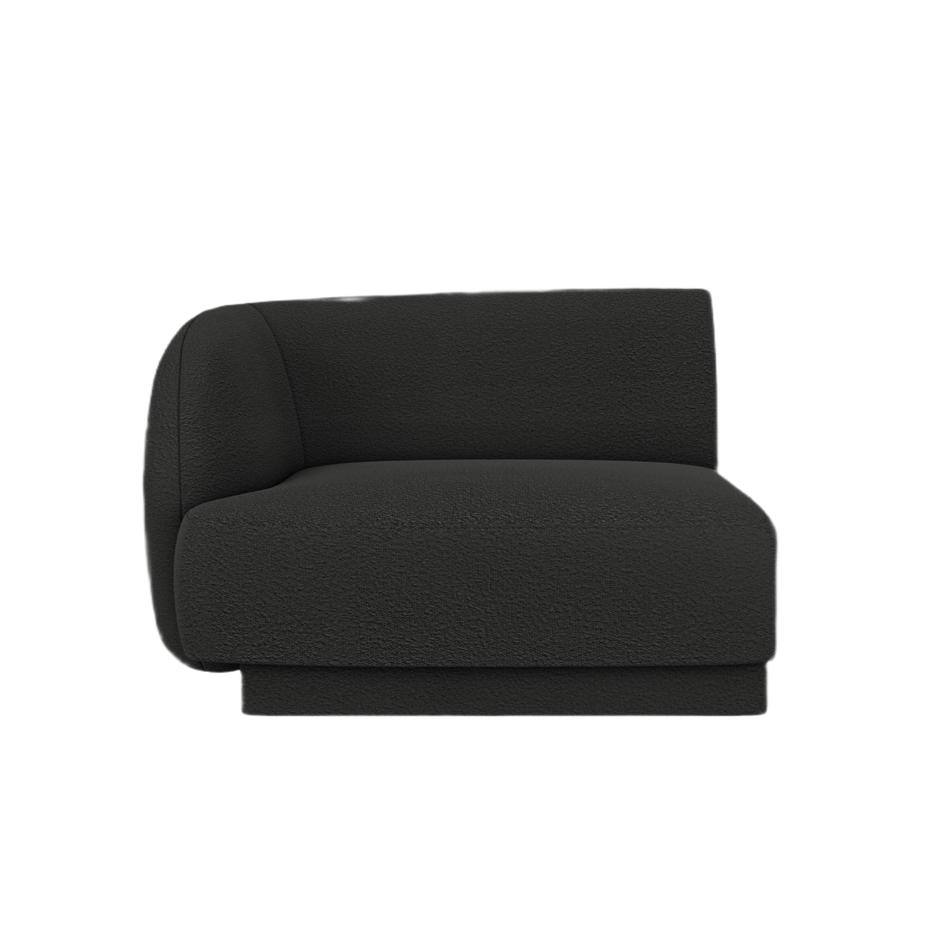 MILEY Modular Sofa - Left-Side Module Black Boucle