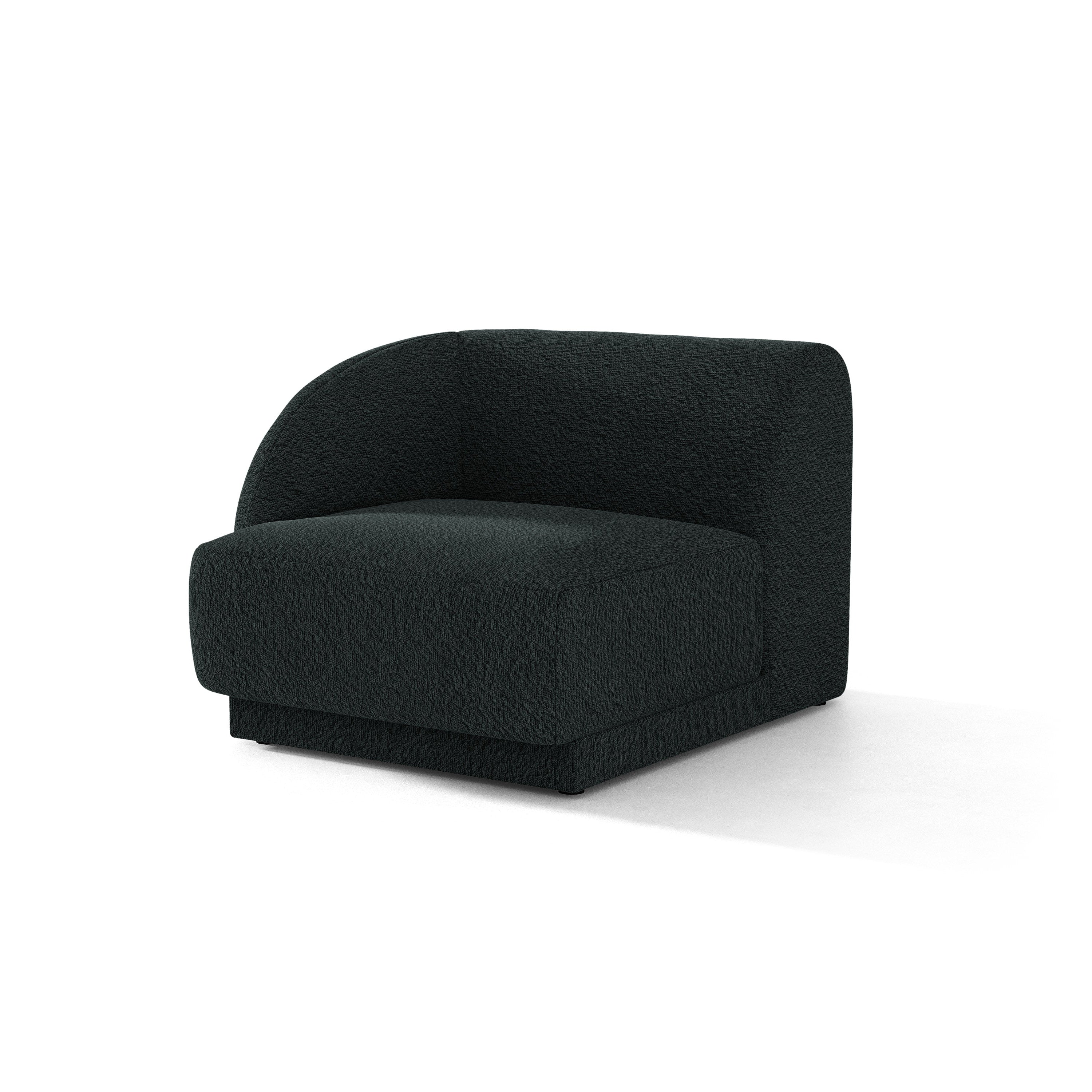 Sofa modułowa MILEY - moduł lewostronny czarny boucle do salonu