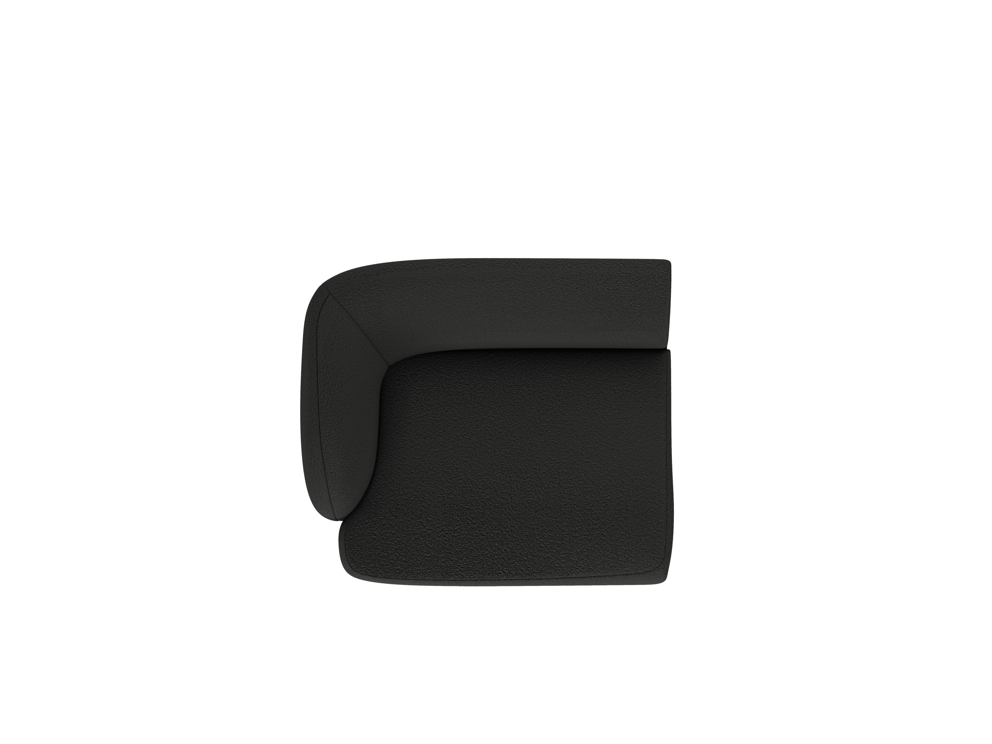 MILEY Modular Sofa - Left-Side Module Black Boucle