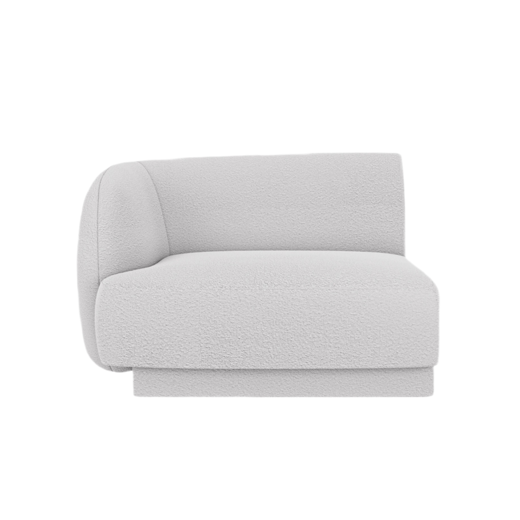 Modulaire bank MILEY - linker module lichtgrijze boucle