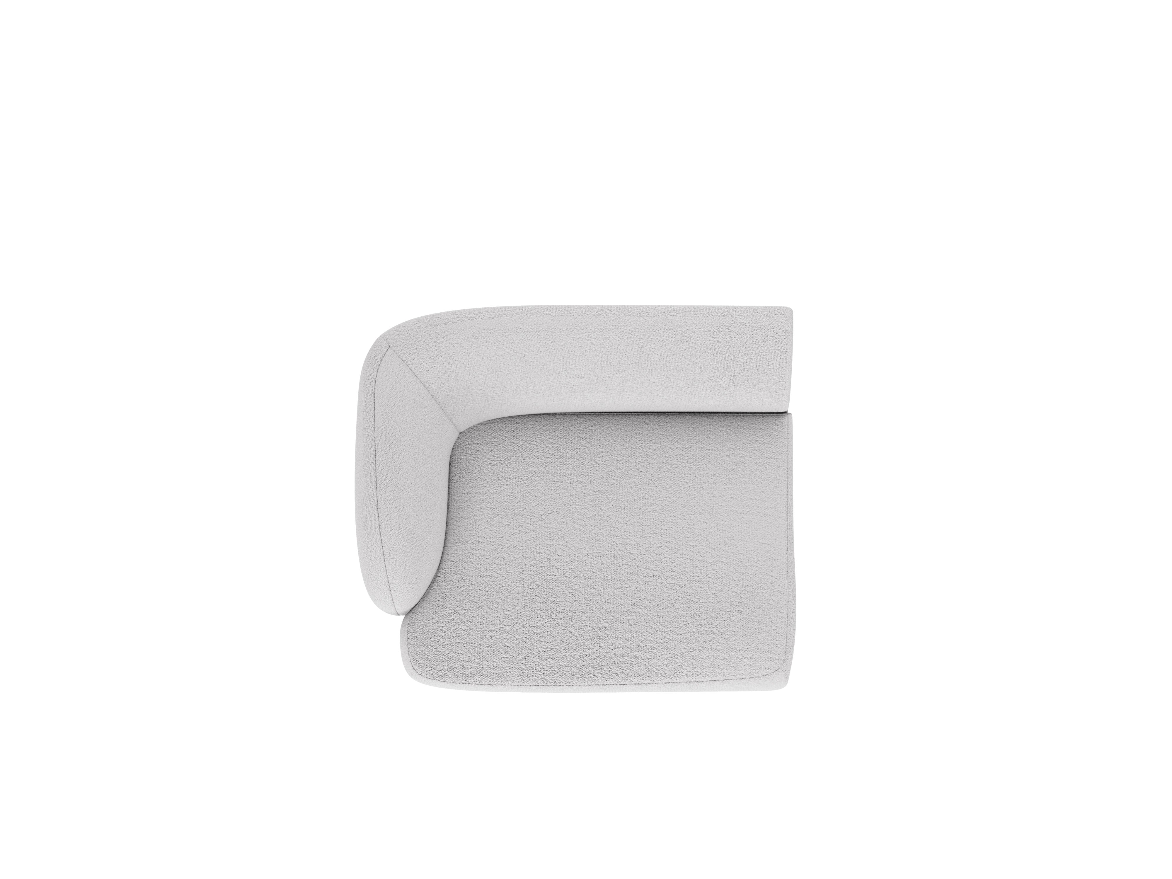 Modulaire bank MILEY - linker module lichtgrijze boucle