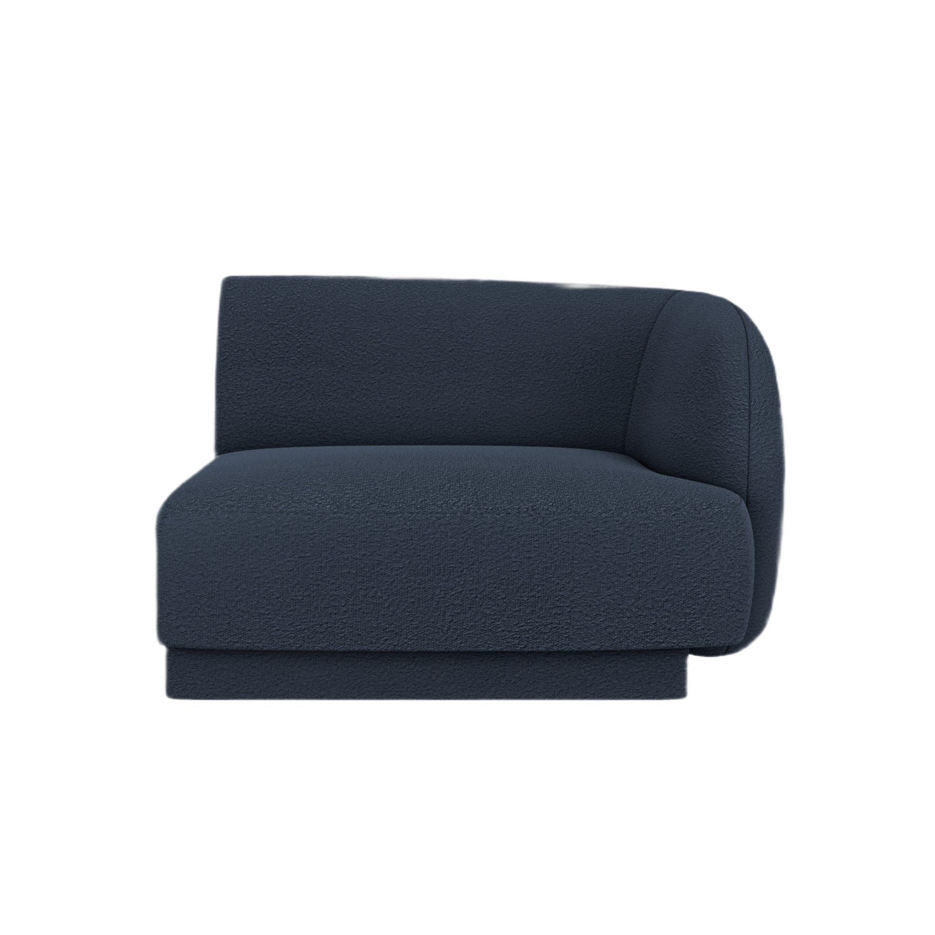 MILEY Modular Sofa - Right Side Module Dark Blue Boucle