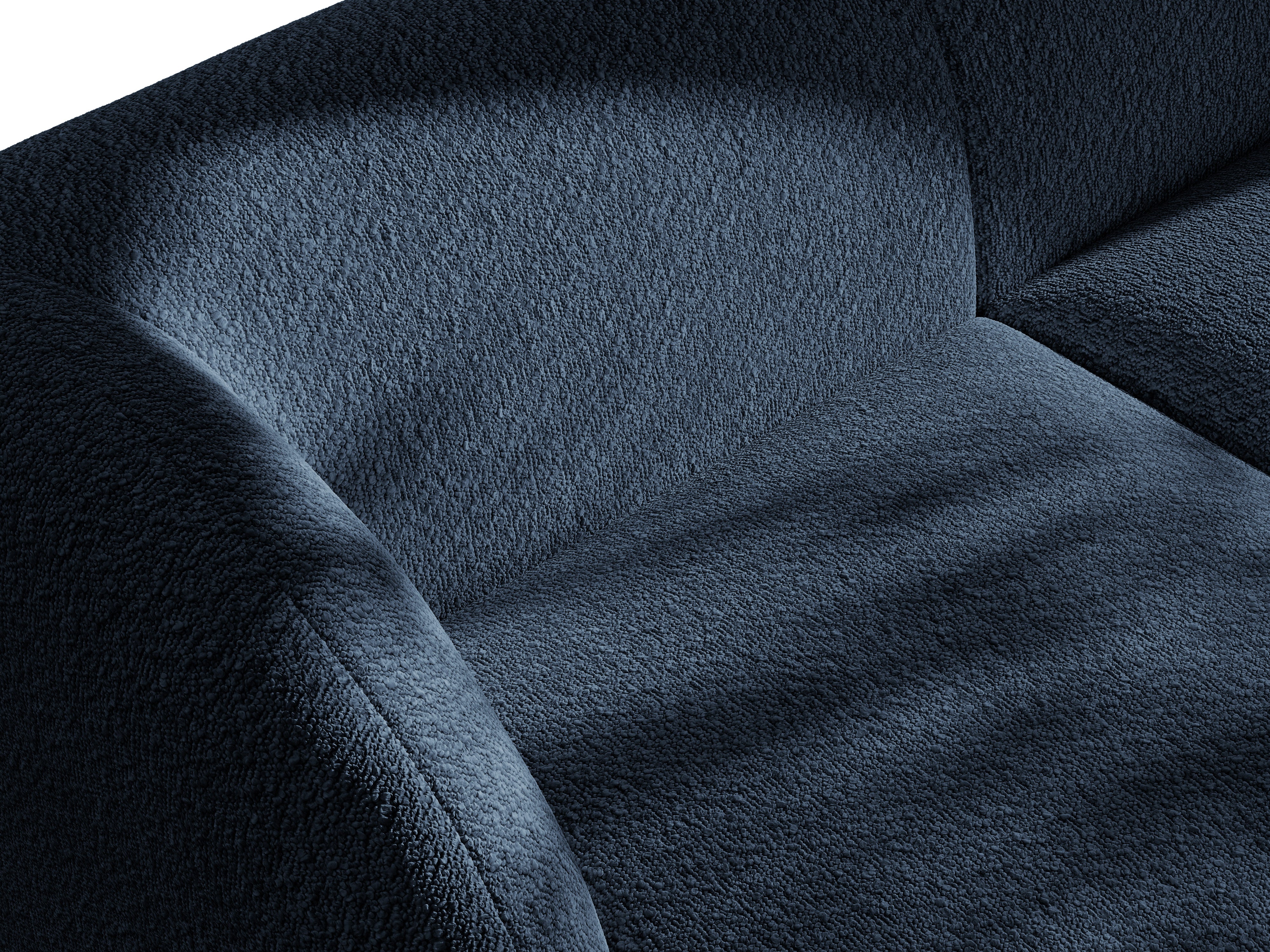 Sofa modułowa MILEY - moduł lewostronny ciemnoniebieski boucle do salonu – Micadoni