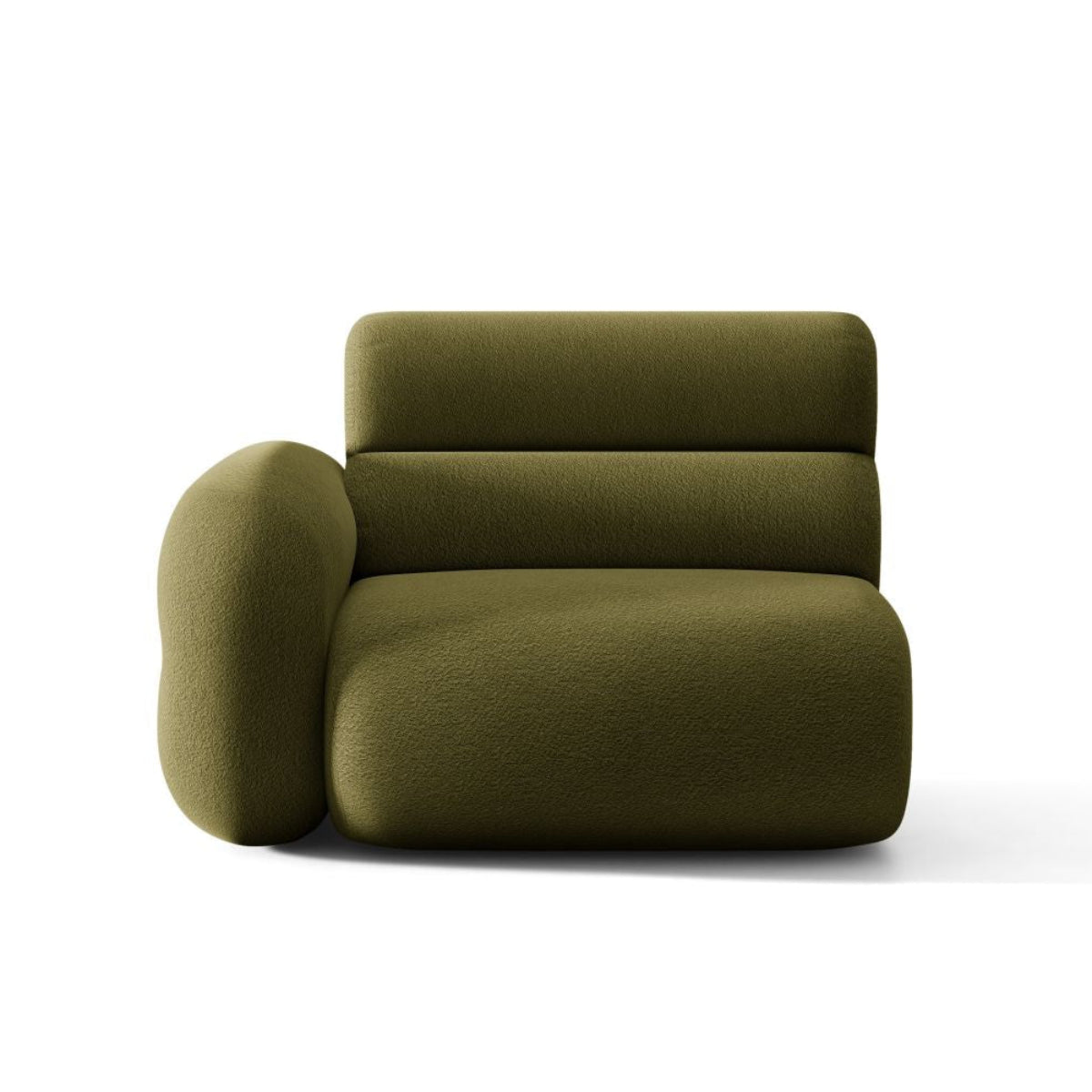 Modulaire NEO-sofa - linkermodule in olijfgroene bouclé